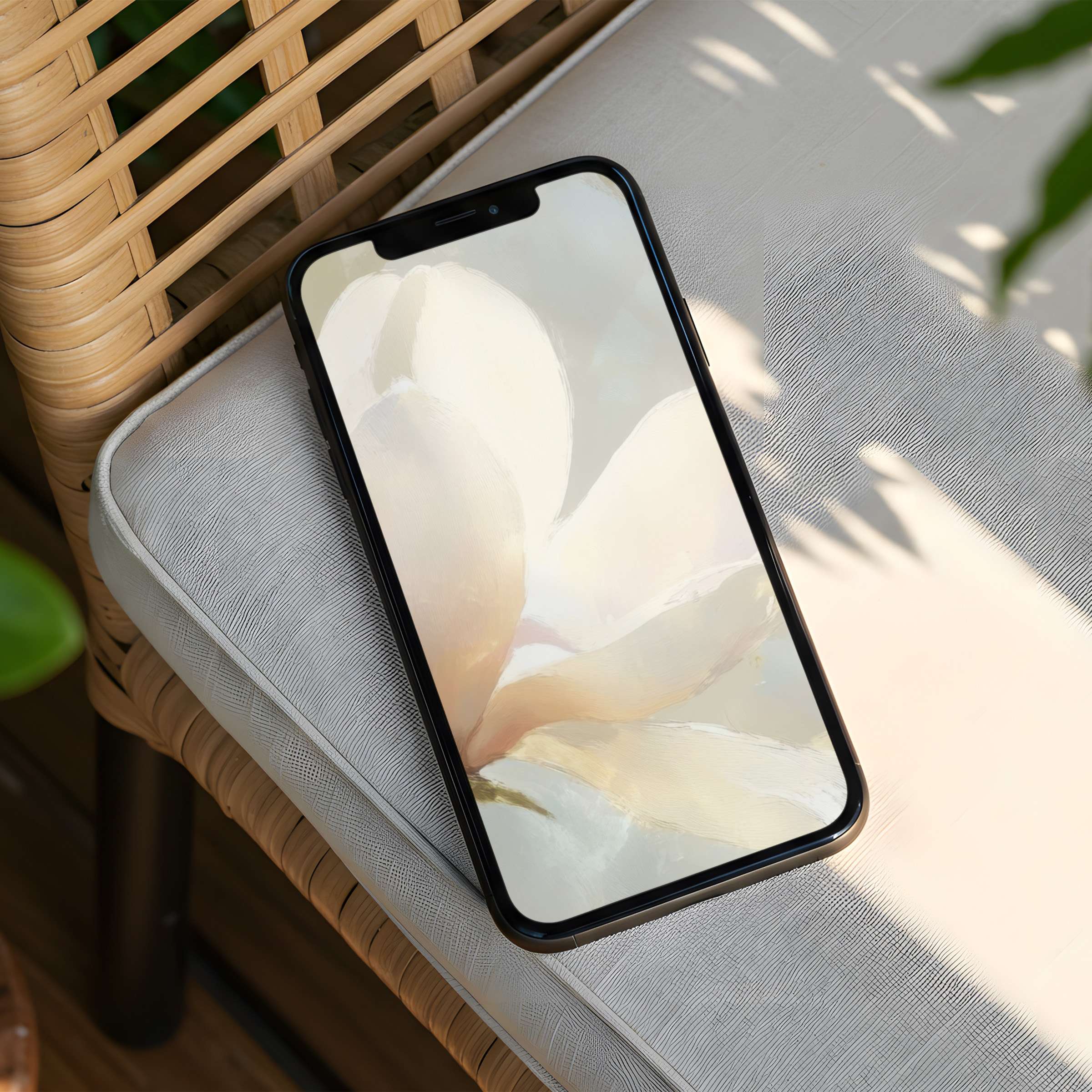 Elegant floral iPhone background in soft pastel hues offers calm and inspiration perfect for phone decor instant download