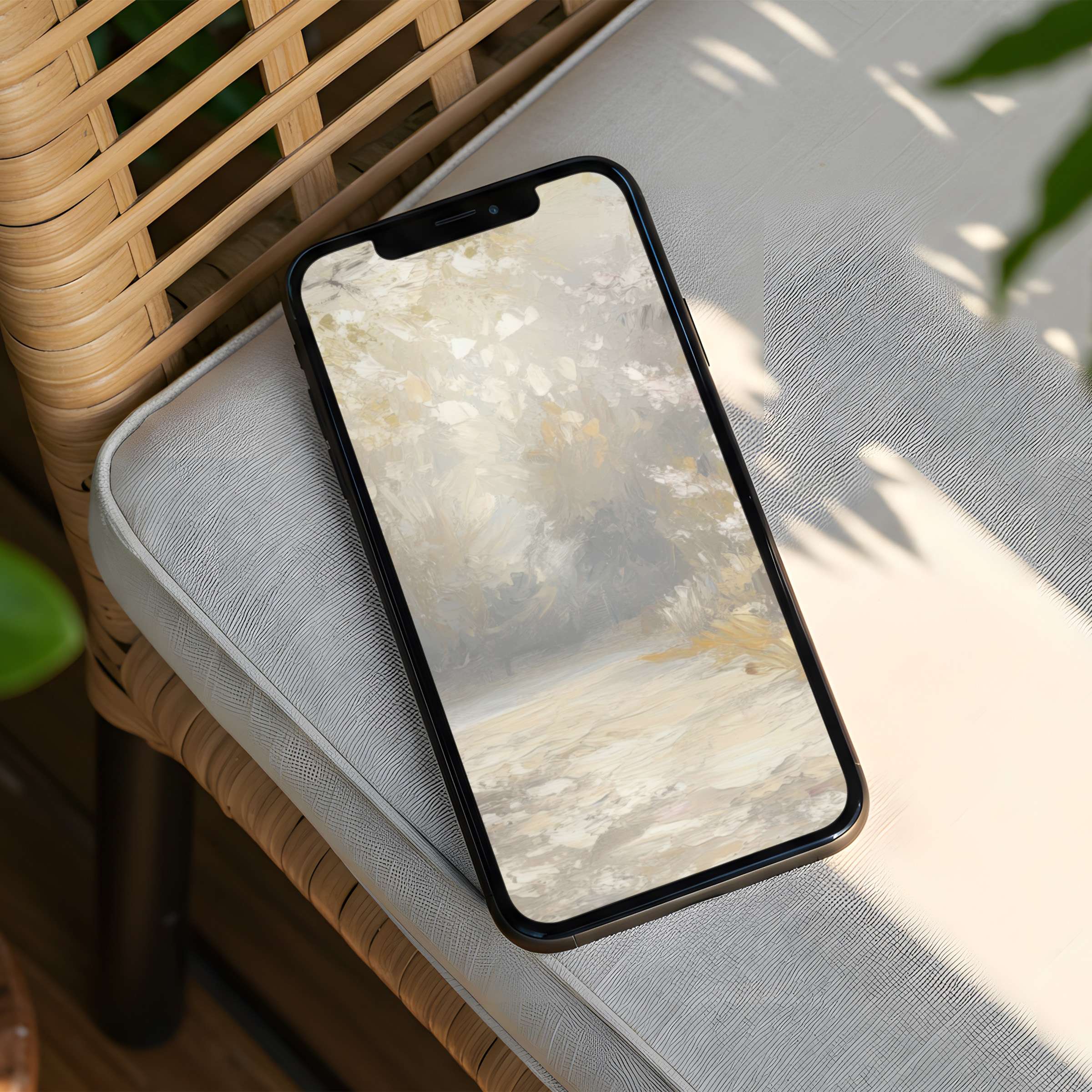 Elegant abstract iPhone background with soft, tranquil shades and textures for instant download, perfect for mindful phone aesthetics