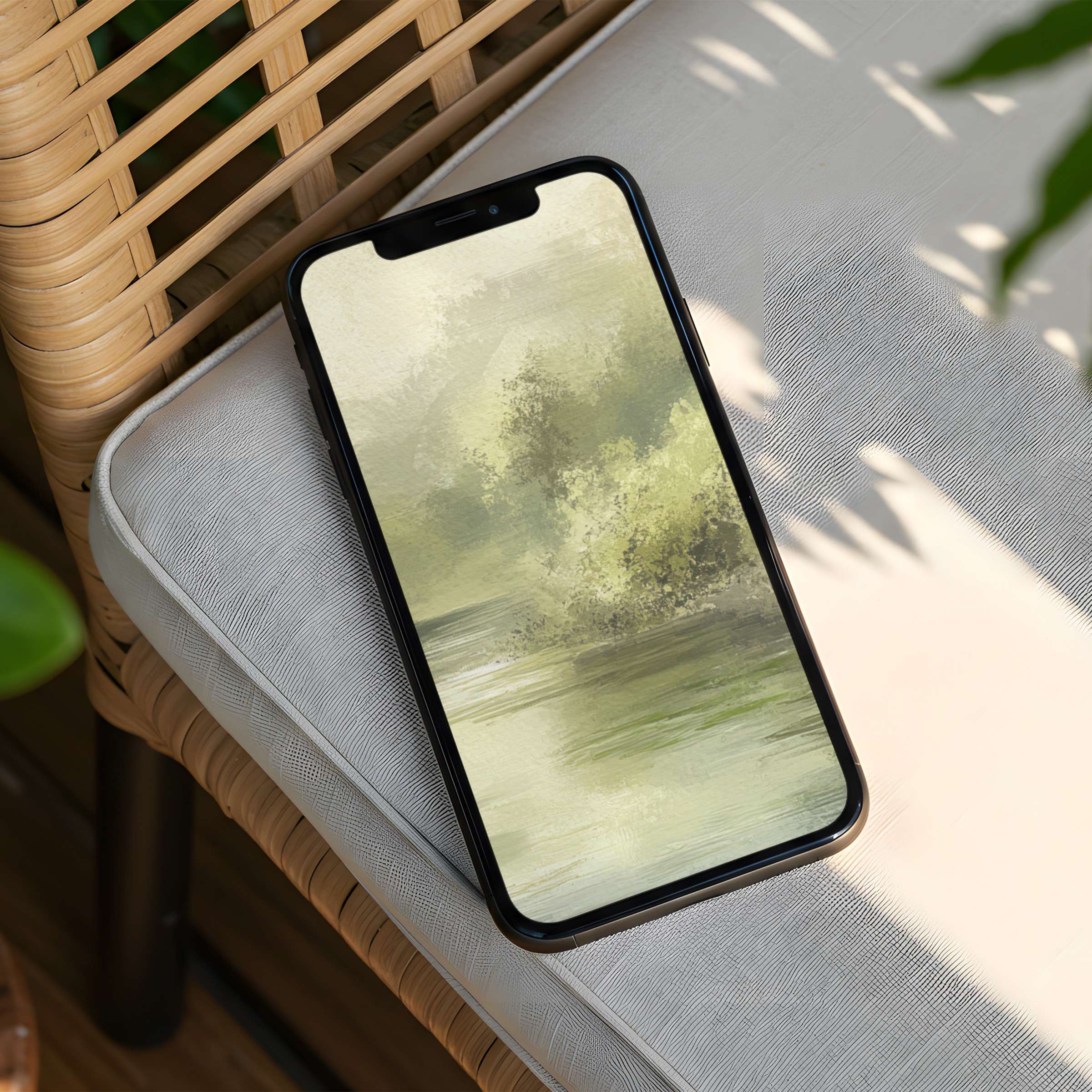 Elegant watercolor landscape iPhone background for instant download brings calm and inspiration to your phone fitting both iPhone and Android