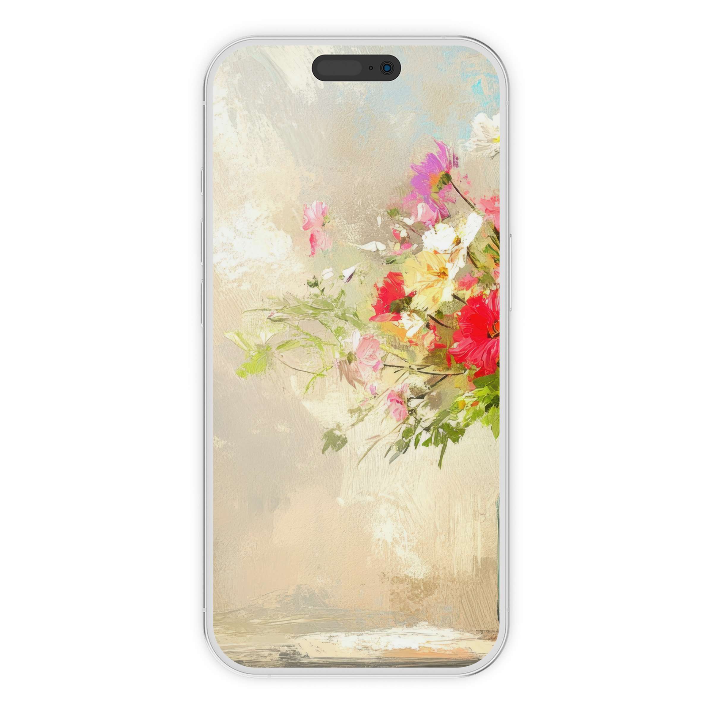 Vibrant floral spring iPhone wallpaper digital download brings elegance to any phone background creating a serene artistic ambiance