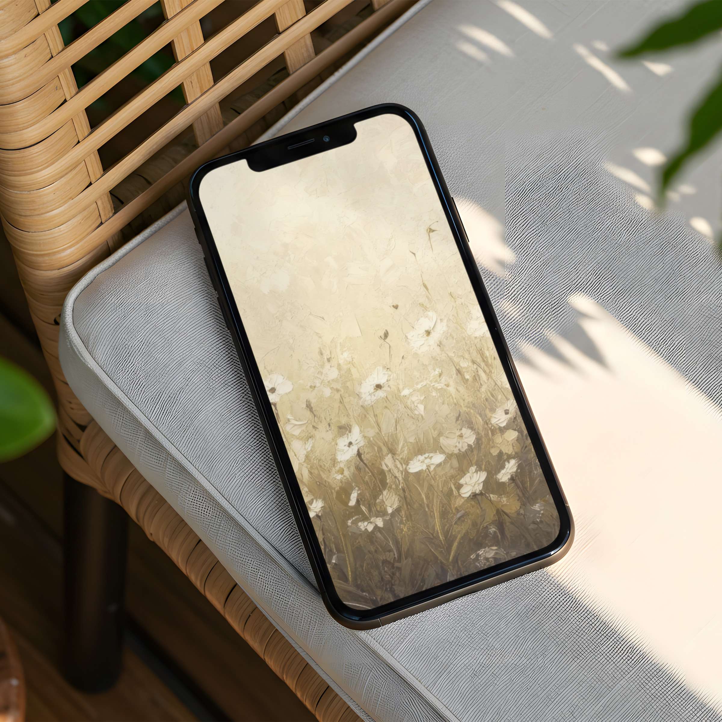 Elevate your phone with a serene floral iPhone background, offering instant download for calm inspiration on any device