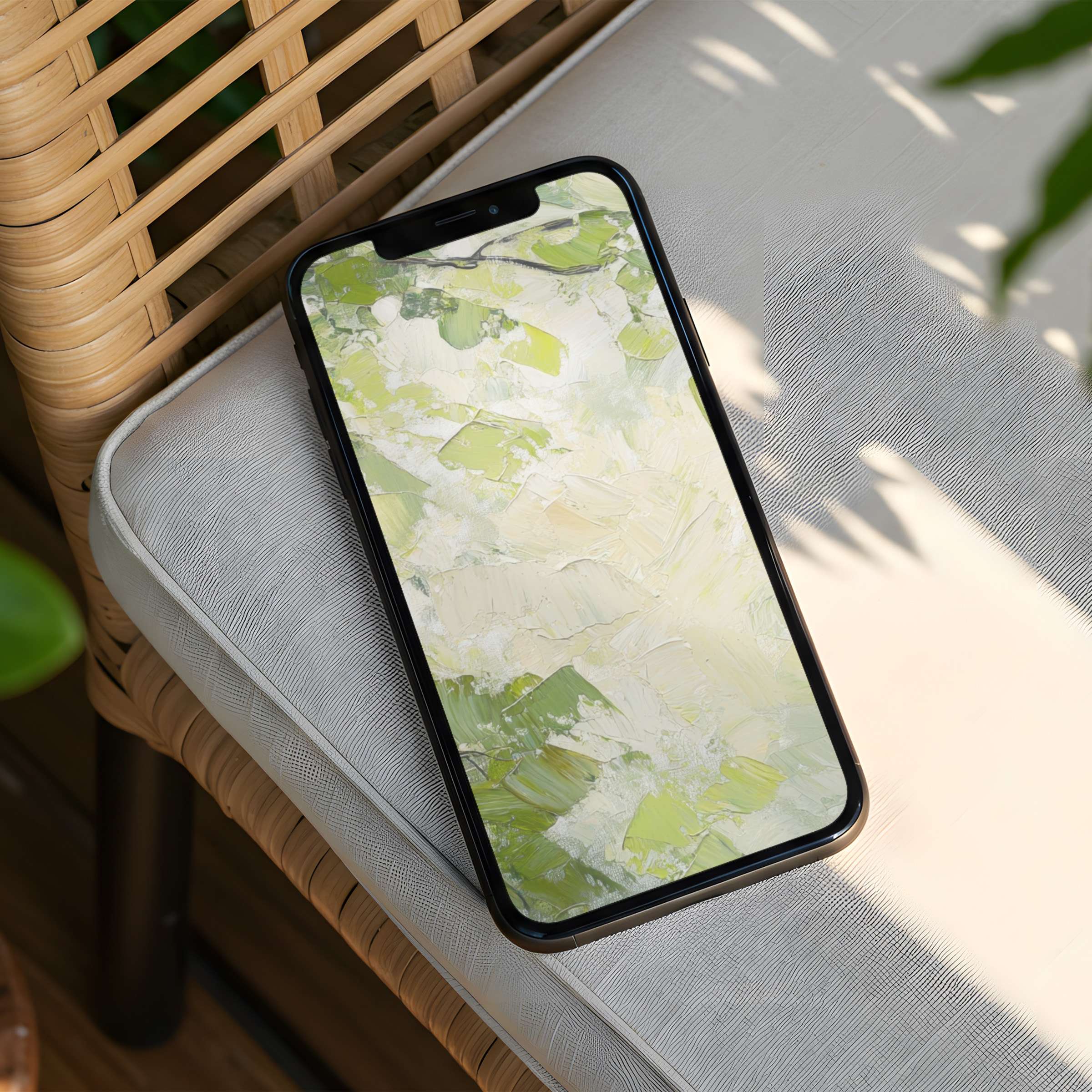 Serene abstract green iPhone background for instant download inspires calm elegance; perfect for iPhone and Android phone screens