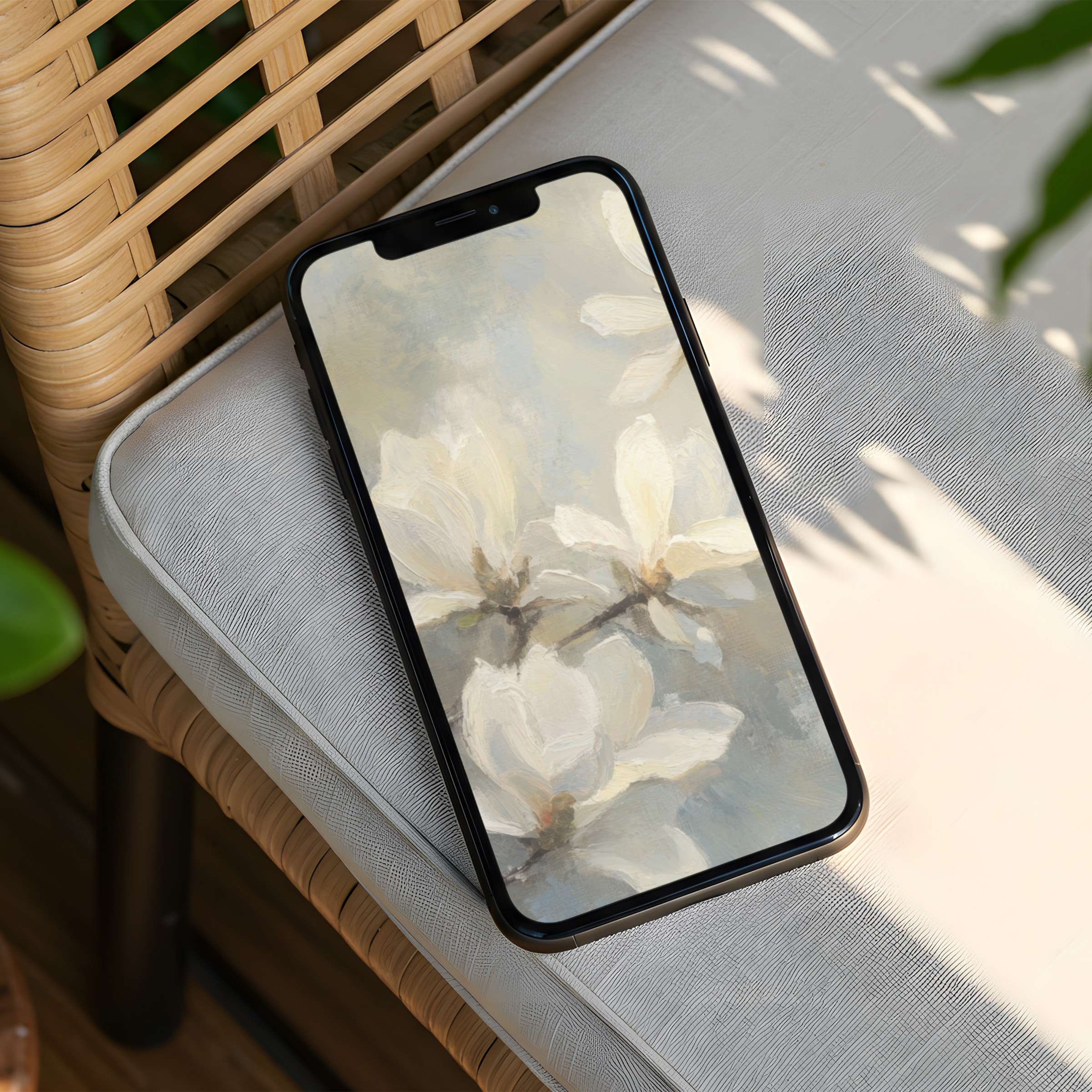 Elegant floral painting iPhone background offering calm and inspiration for your phone instant download for design-savvy users