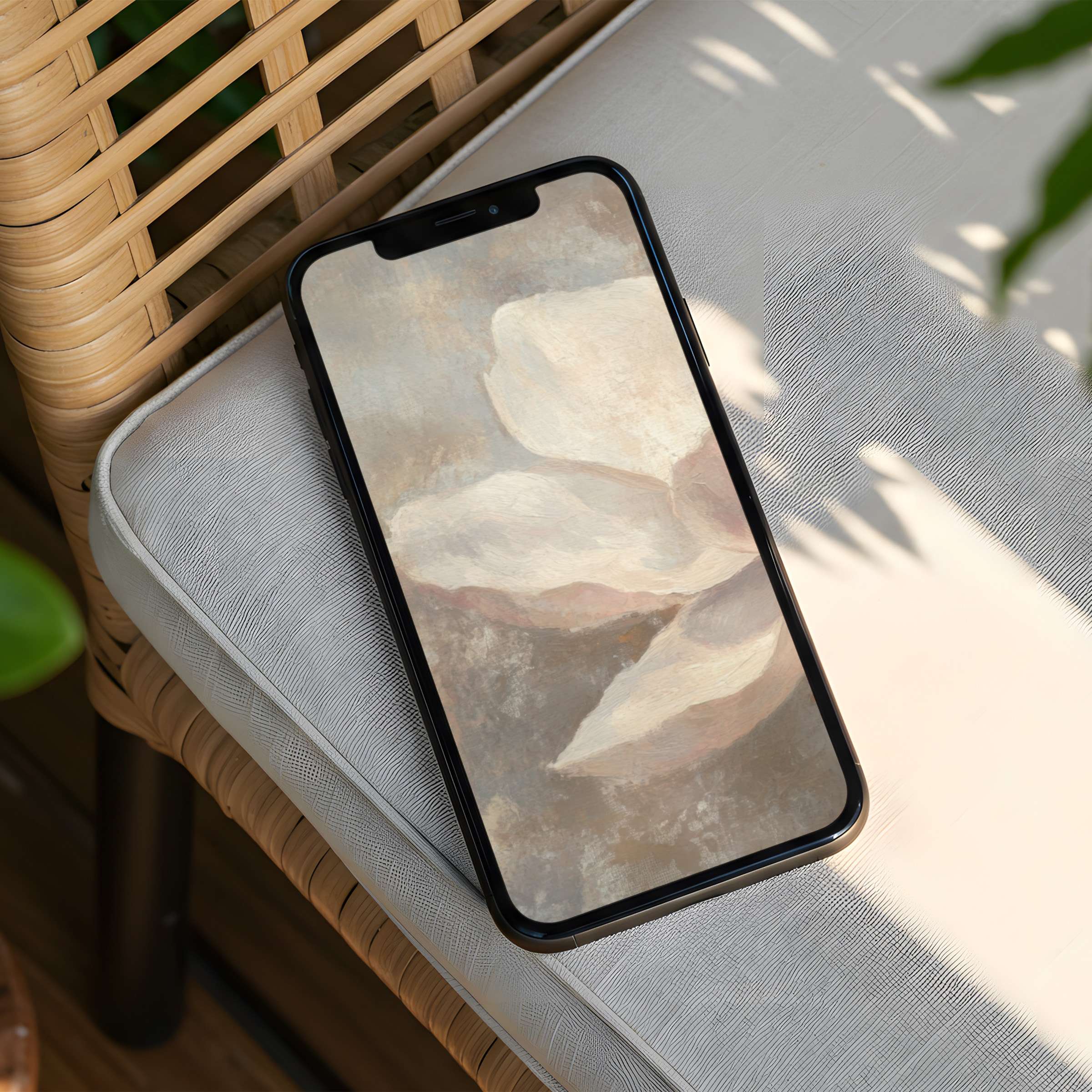 Elegant iPhone background featuring serene abstract floral art for instant download to enhance any phone with calm sophistication
