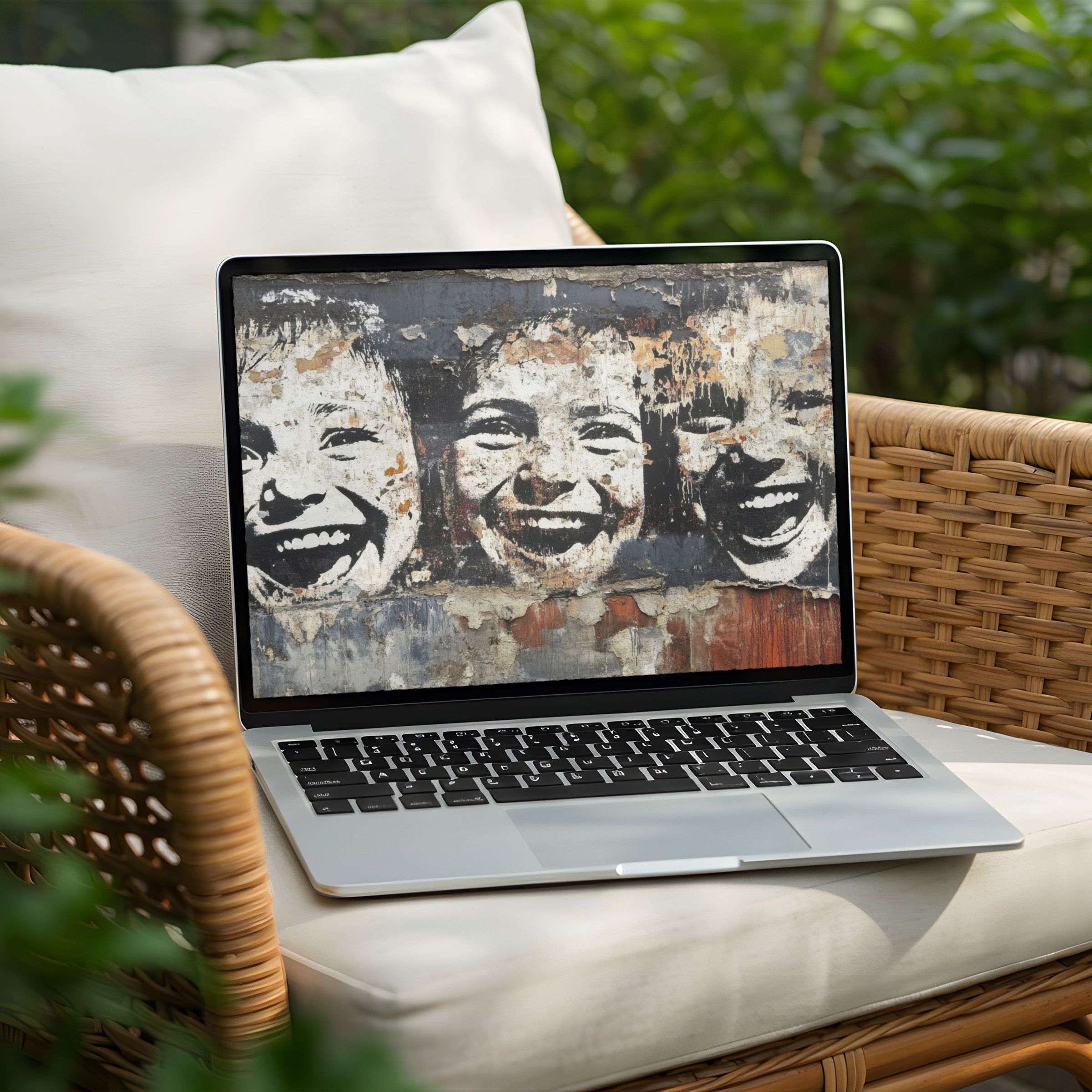 Energetic art on a PC or Laptop desktop background inspires joy and calm through instant download for mindful aesthetics