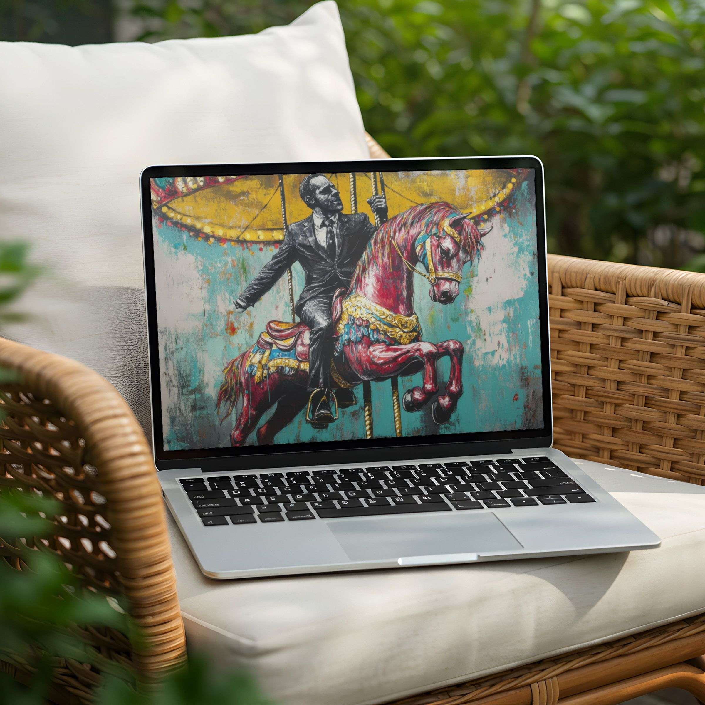 Vibrant carousel desktop background for PC and Laptop inspires elegance and mindfulness with instant download for serene workspaces