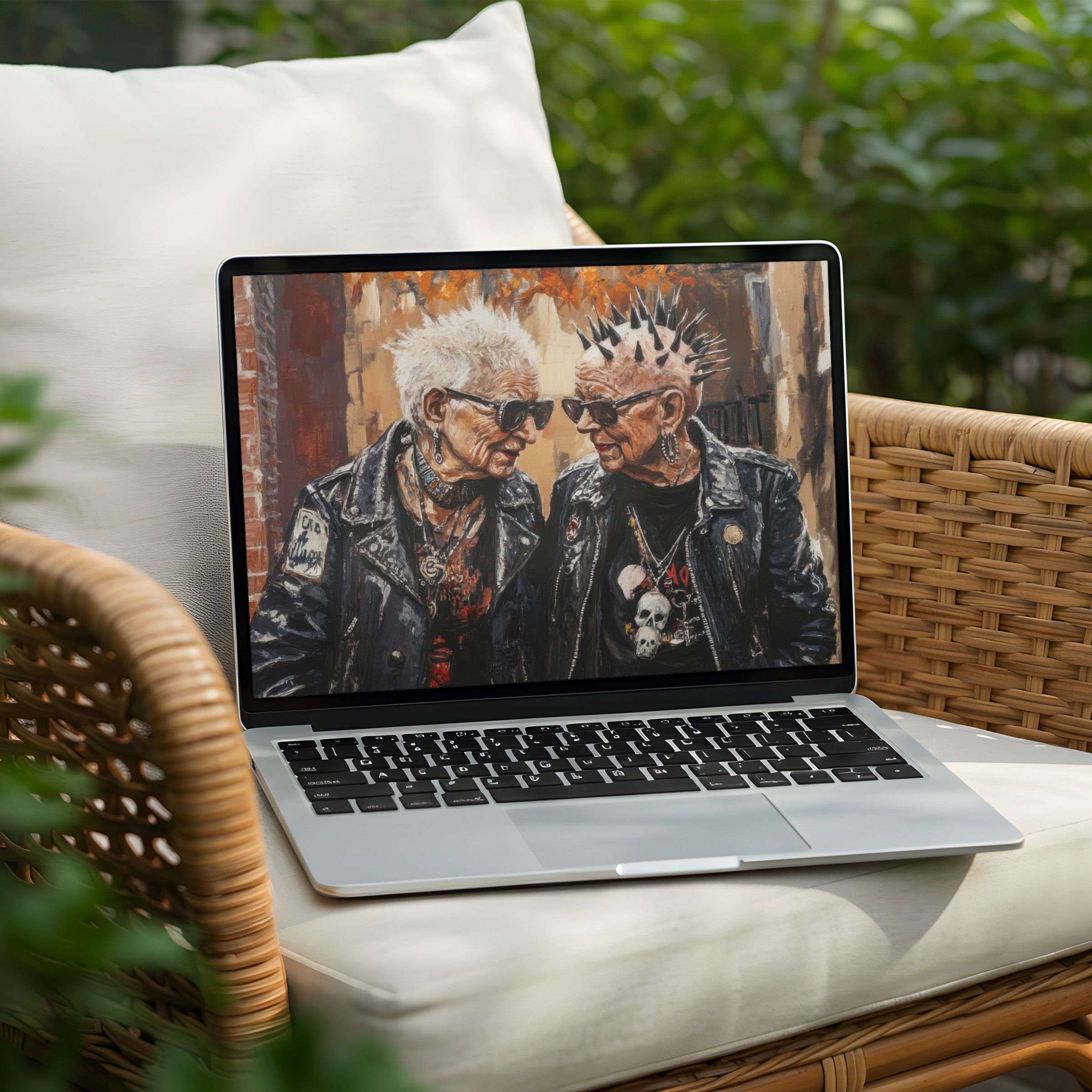 Download this high-quality PC and Laptop desktop background for instant inspiration, featuring expressive art with punk elegance