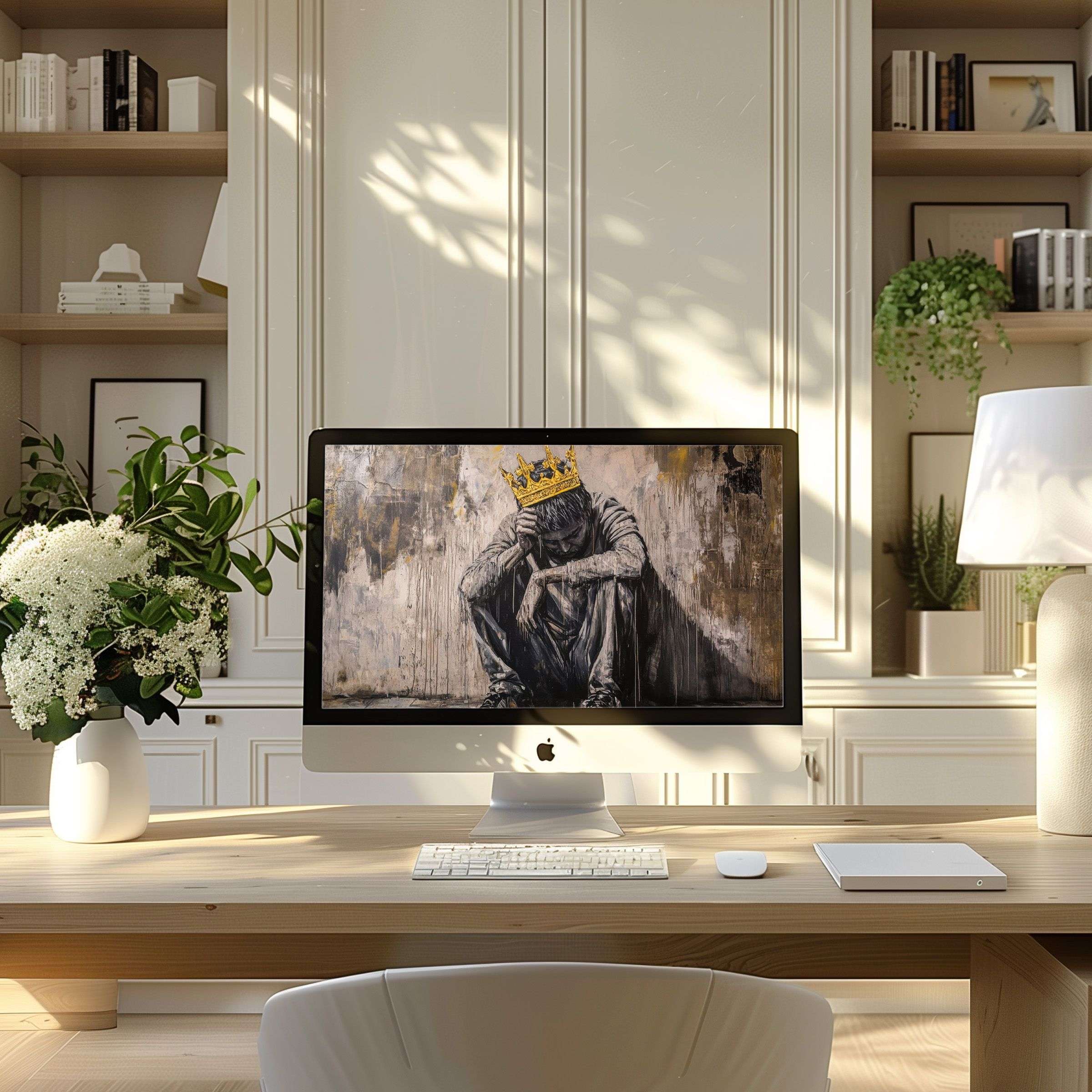 Inspire elegance with this digital art wallpaper for computer, enhancing calm on PC or laptop in your modern home office