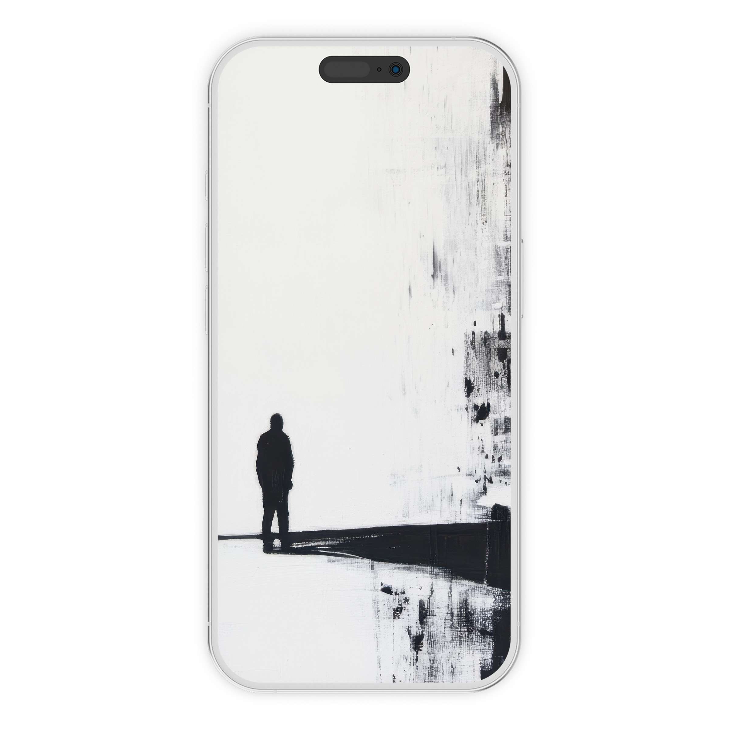 Street art iPhone wallpaper with monochrome design evokes calm elegance suitable as phone background digital download for all devices
