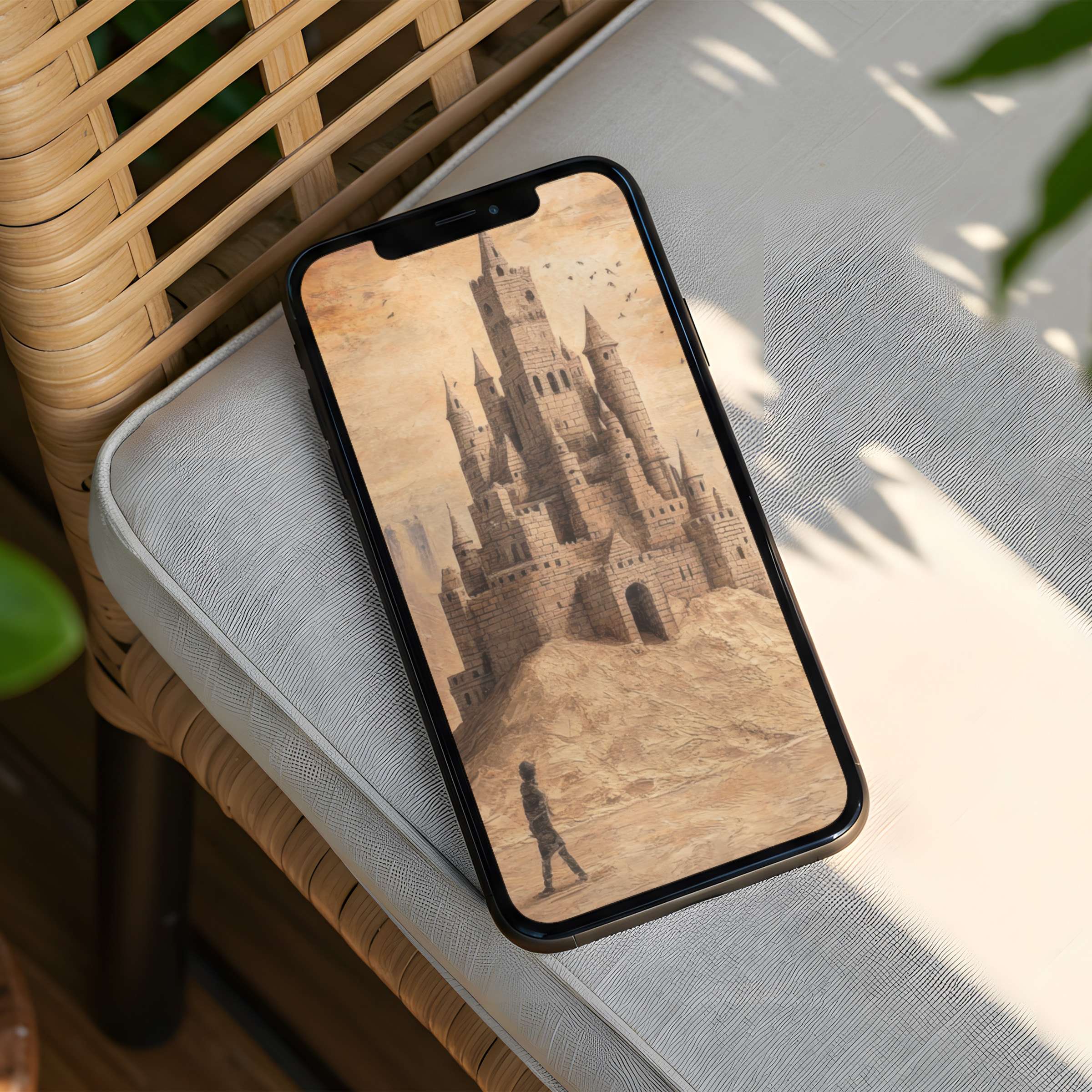 Elegant castle art iPhone background offers instant download for phone users seeking calm inspiration and aesthetic mindfulness
