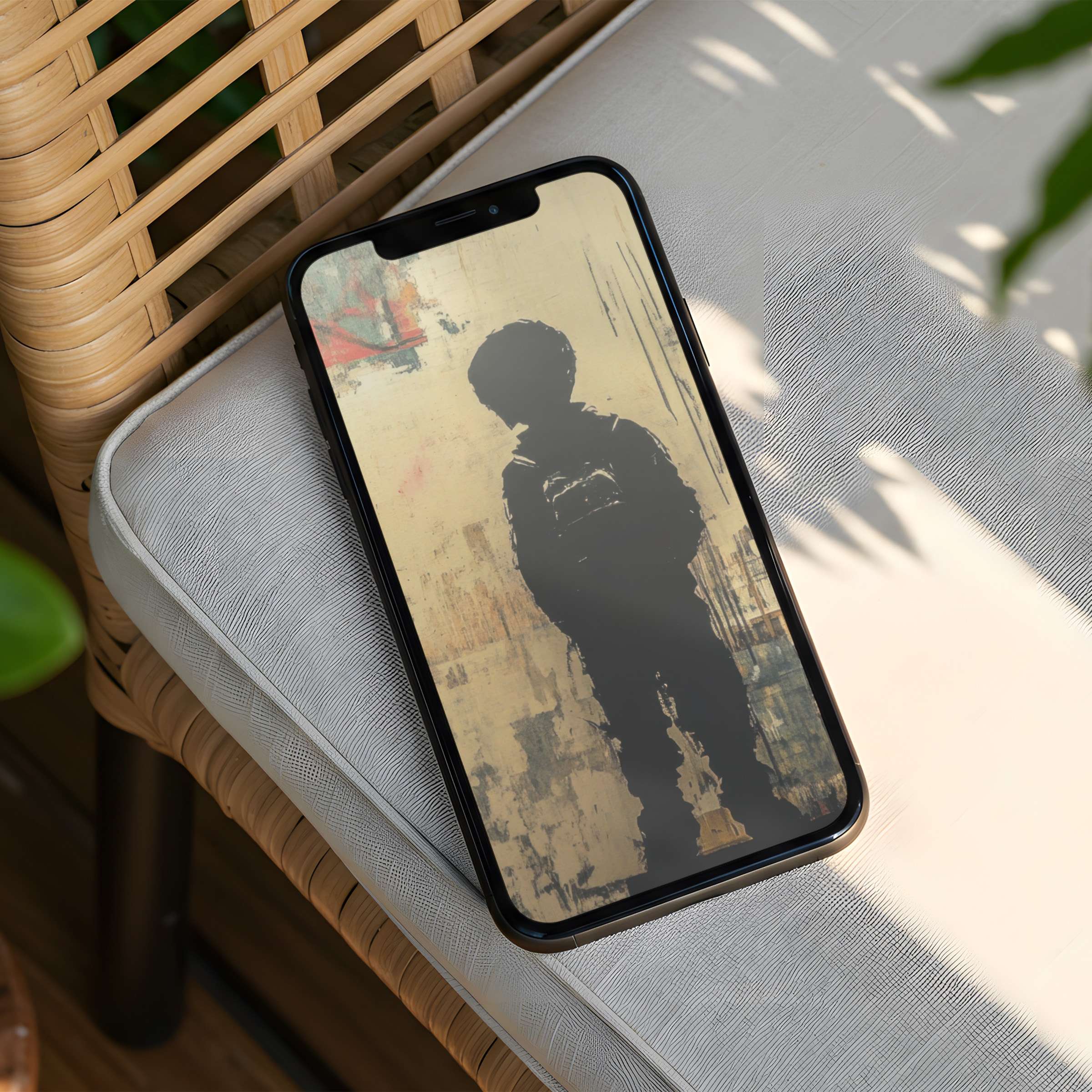 Elegant iPhone background featuring abstract silhouette art evokes calm and inspiration perfect for instant download on any phone