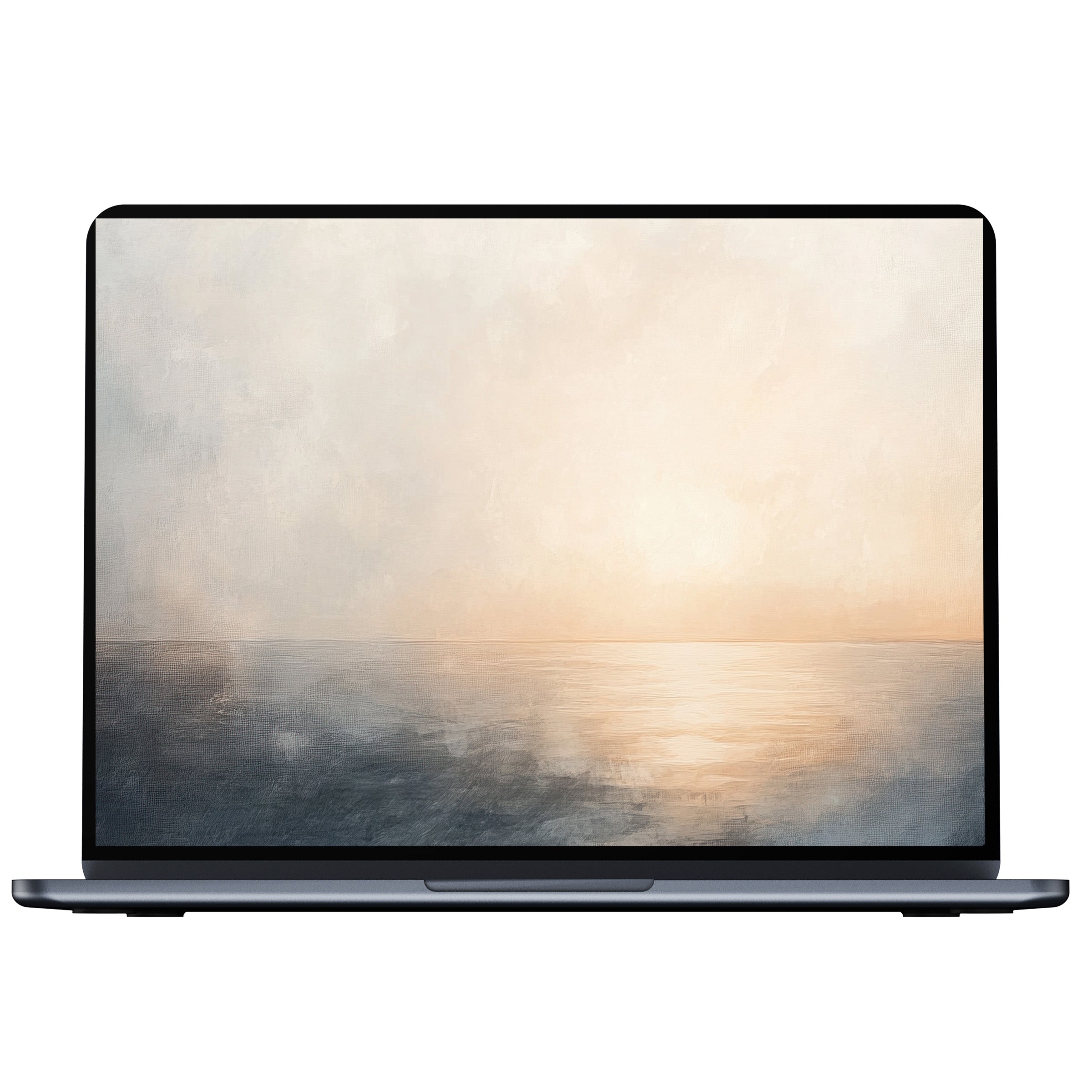 Dreamy summer desktop wallpaper with a pastel seascape painting evokes calmness and elegance for PC and laptop digital download