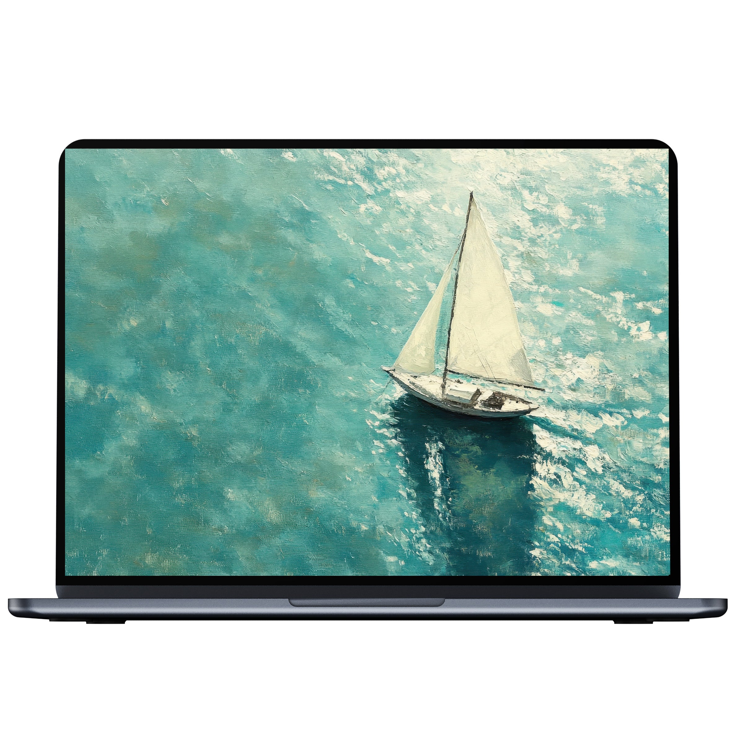 Elegant summer desktop wallpaper featuring a serene sailboat over turquoise waters brings calm and inspiration to PC and laptop screens