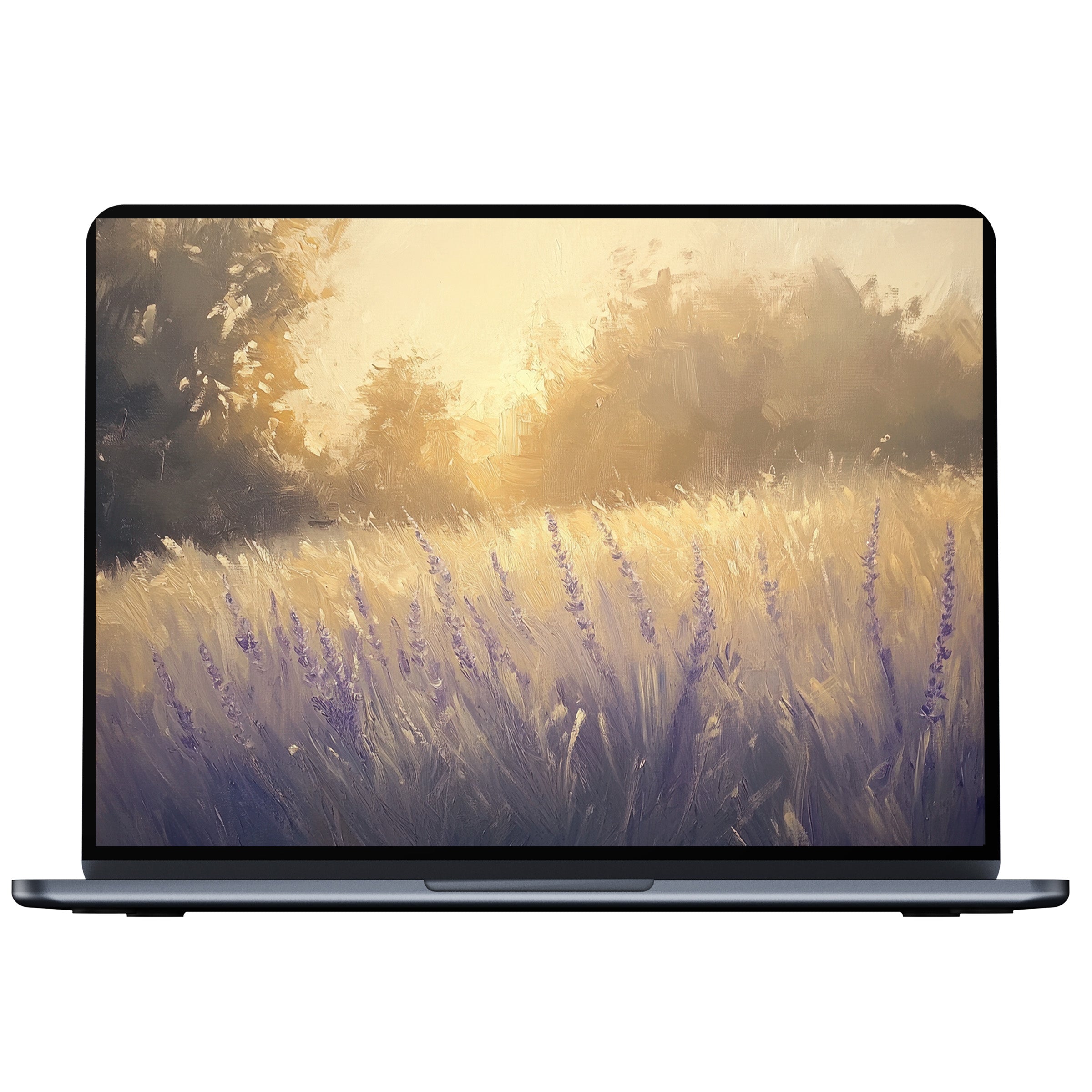 Elegant summer desktop wallpaper for digital download featuring serene lavender fields and warm tones, perfect for PC and laptop use