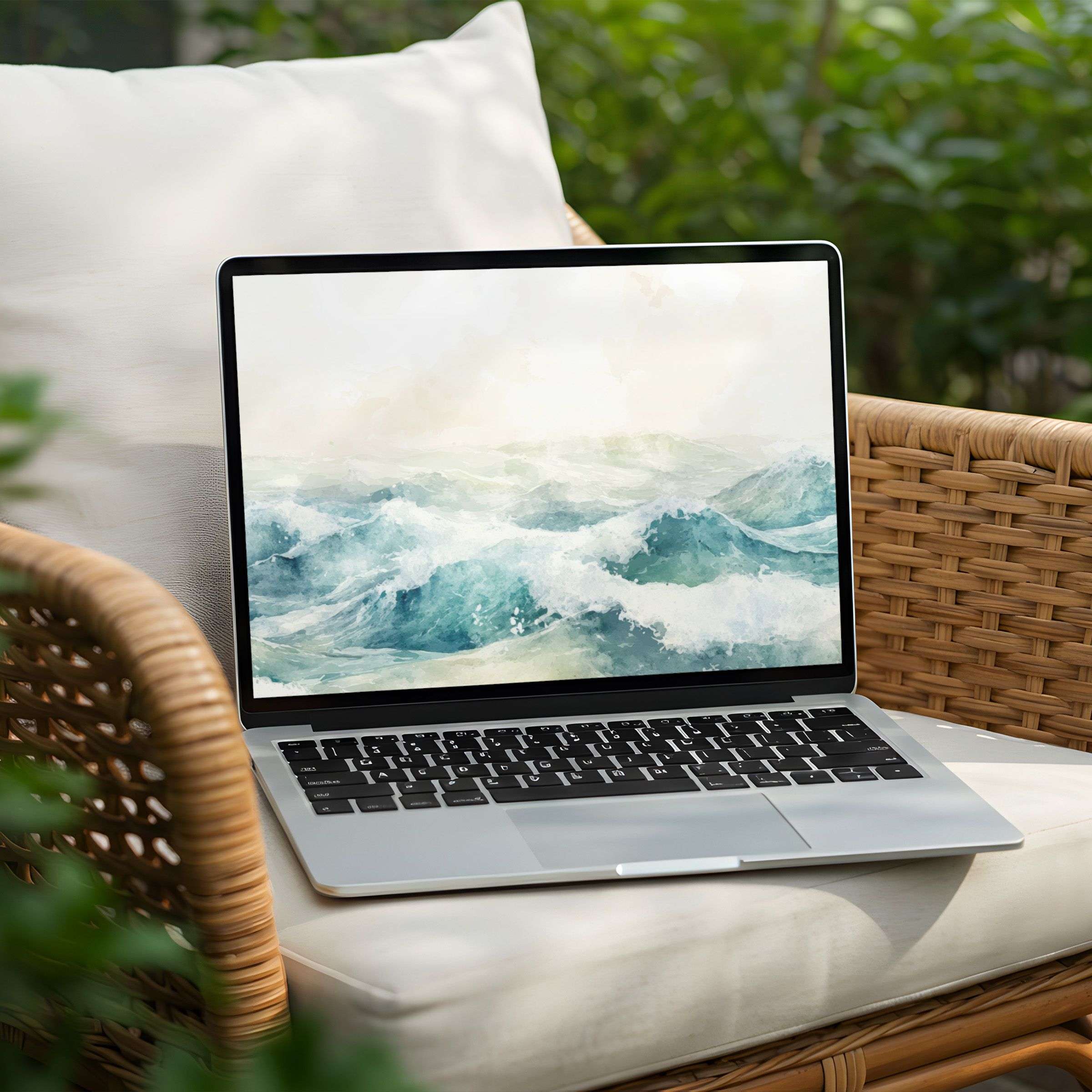 Elegant ocean-themed desktop background for instant download on PC or Laptop inspires calm and mindfulness with soothing waves