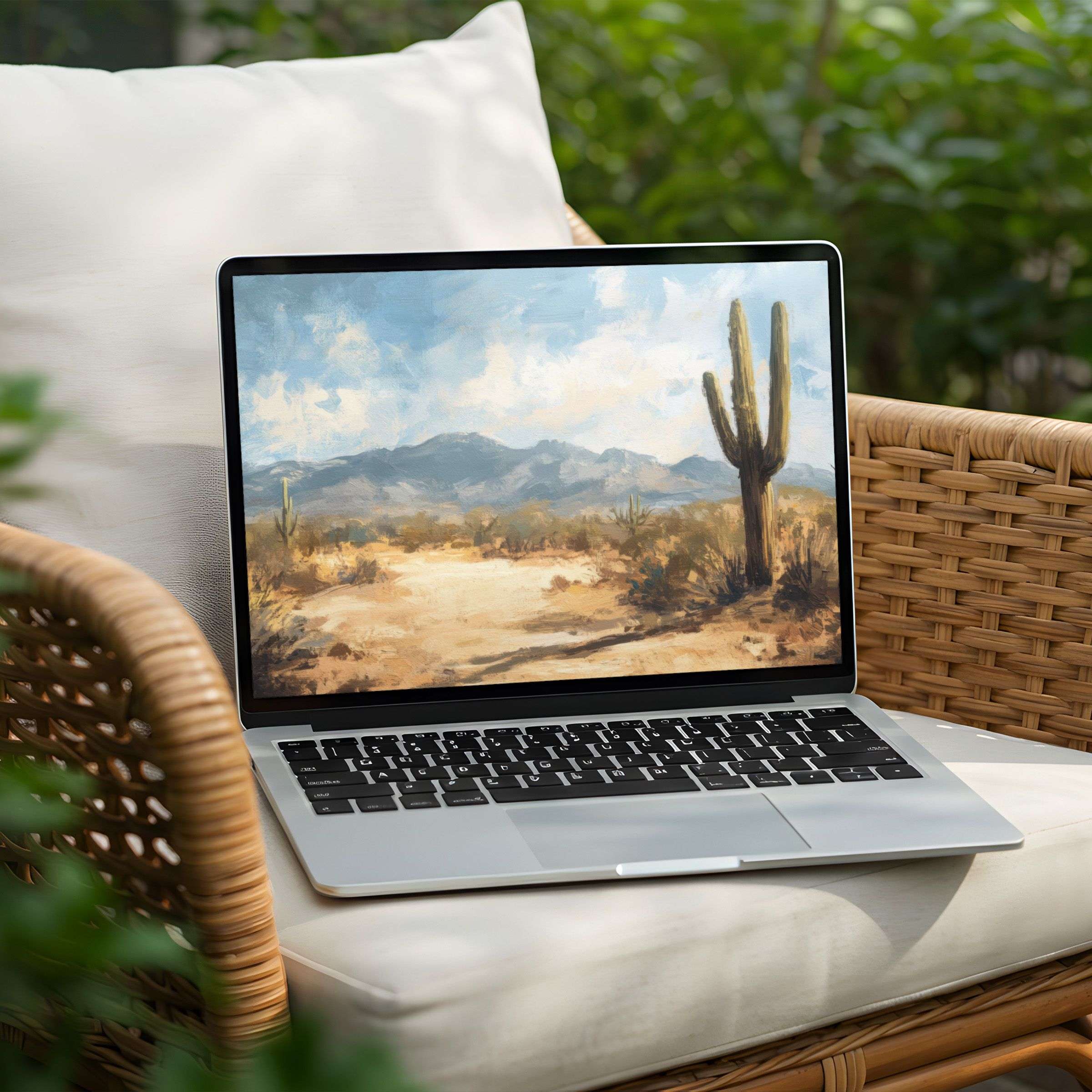Elegant desert landscape desktop background for PC or Laptop, instant download offers tranquility and inspiration with every glance