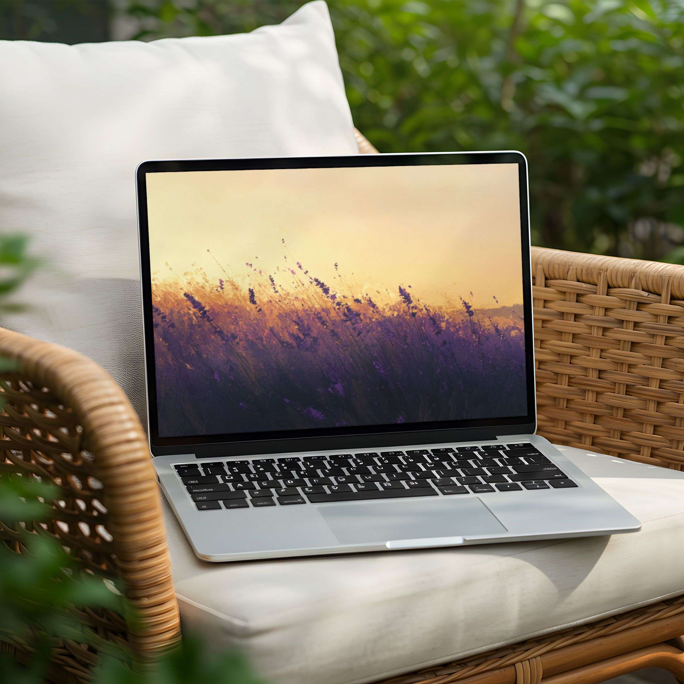 Elegant desktop background for PC and Laptop featuring serene lavender field sunsets Instant download for a mindful digital space