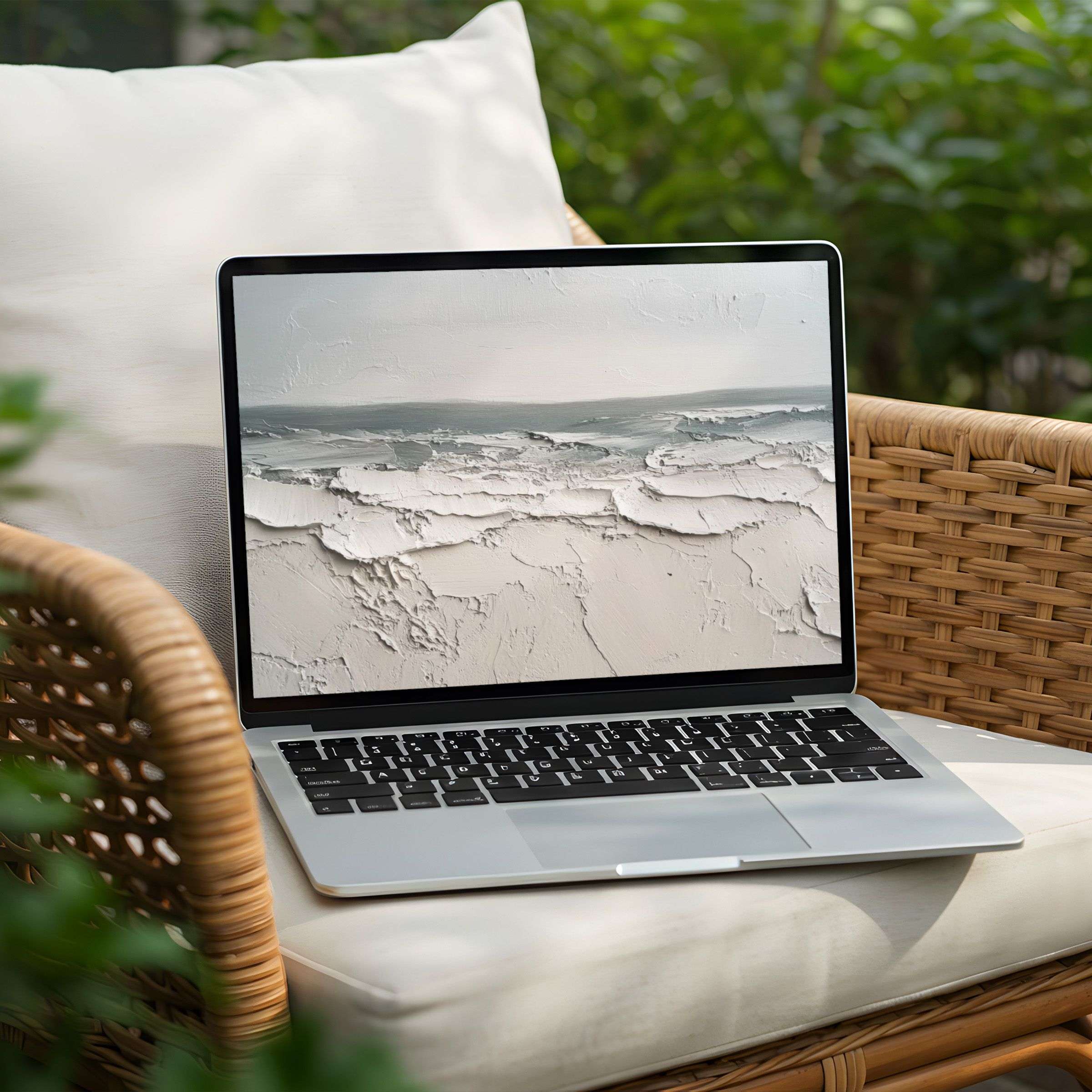 Elegant textured waves create a serene desktop background on a Laptop for instant download inspiring calm on your PC setup