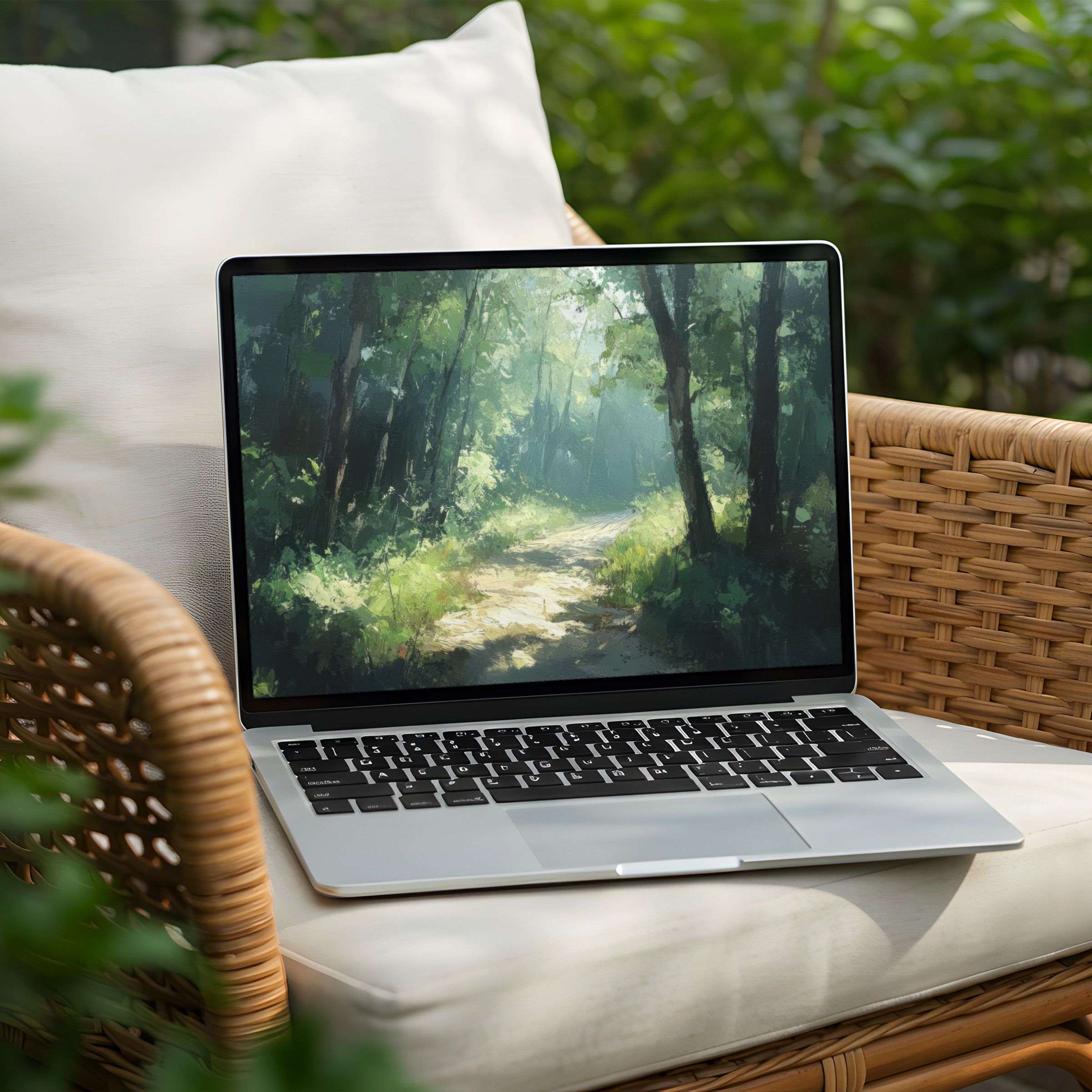 Download this serene forest desktop background for PC or Laptop to inspire mindfulness and calm with its elegant, natural artistry