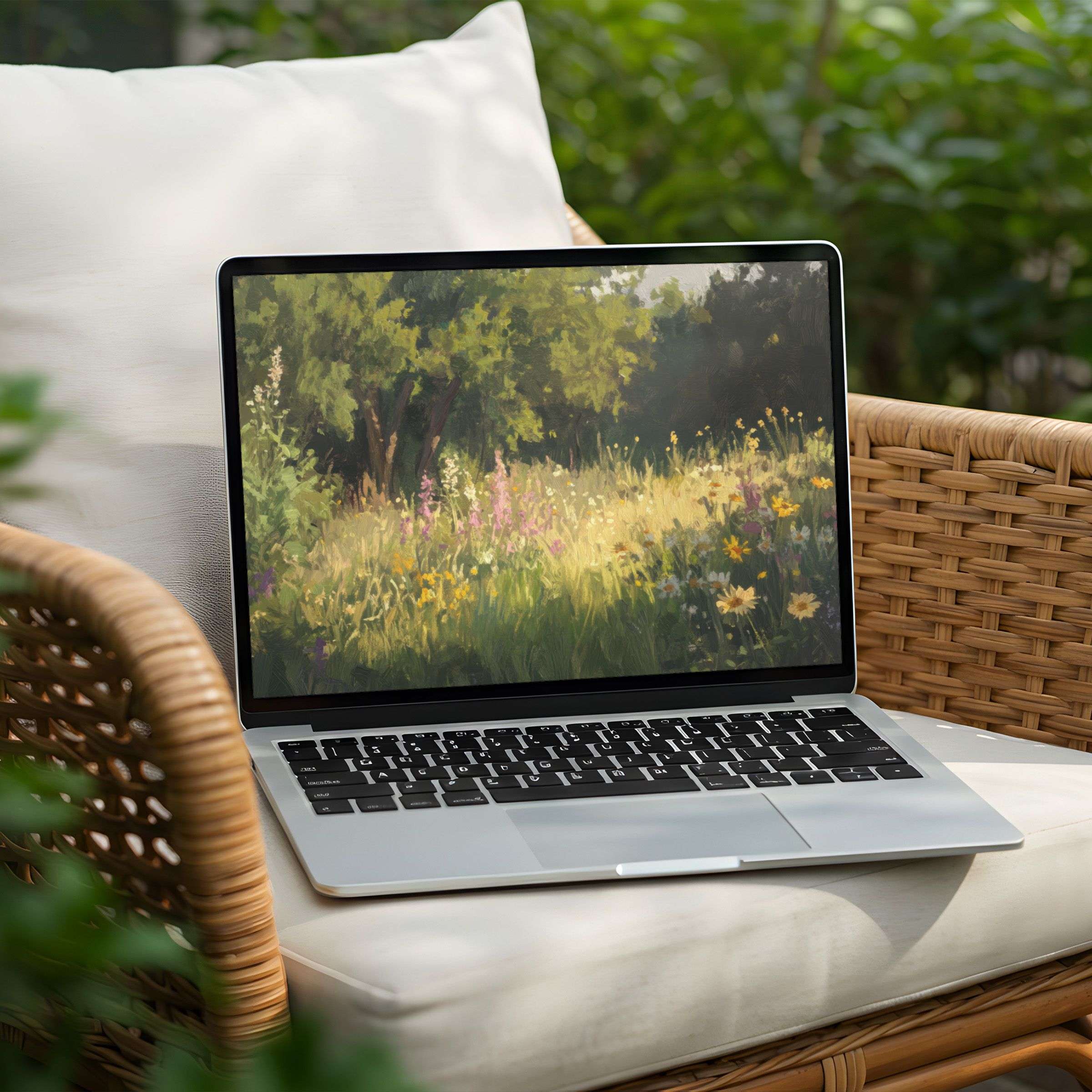 Serene meadow desktop background for PC and Laptop instant download offers elegant inspiration and calm mindfulness in your space