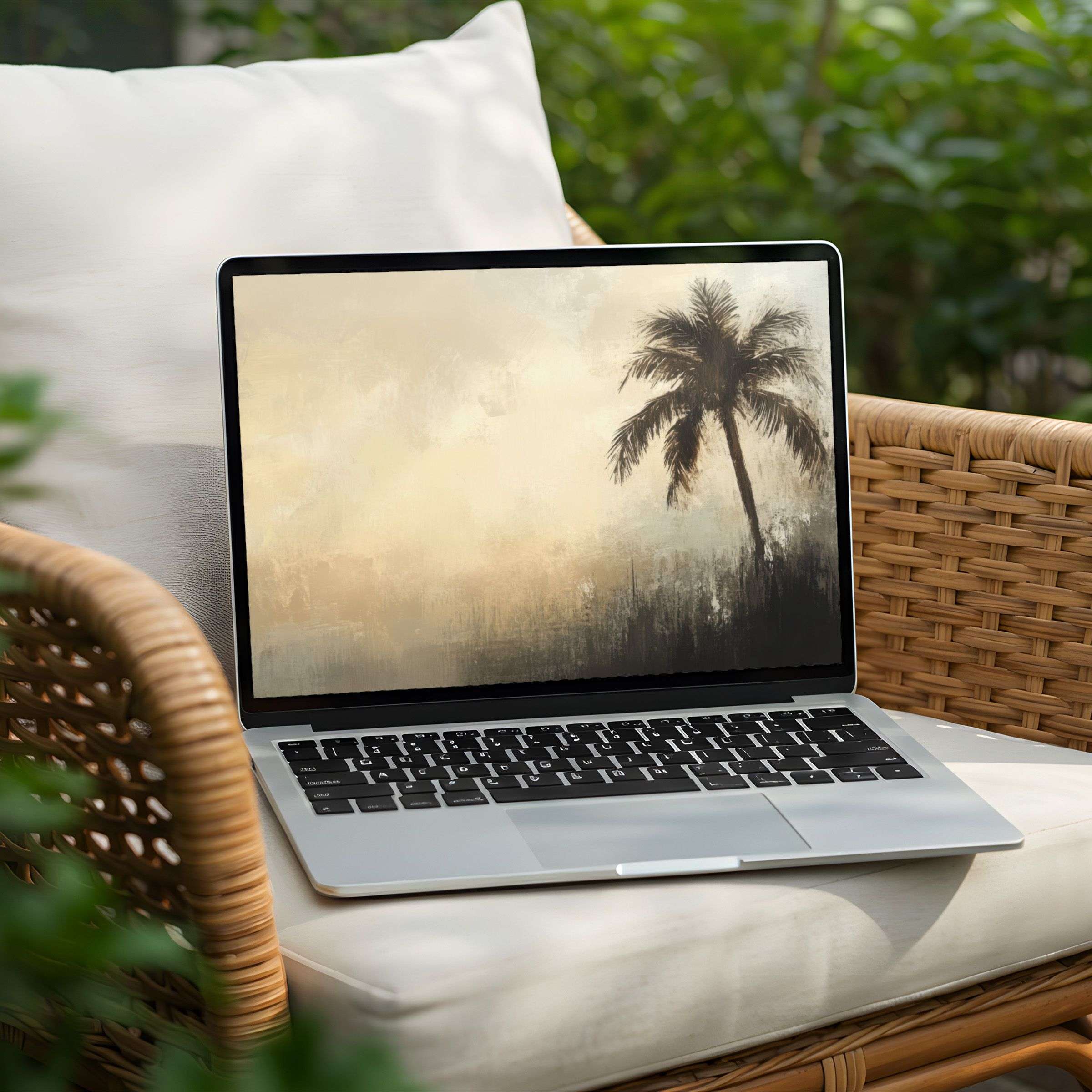 Palm silhouette desktop background for instant download exudes calm elegance on your PC or Laptop inspiring mindfulness