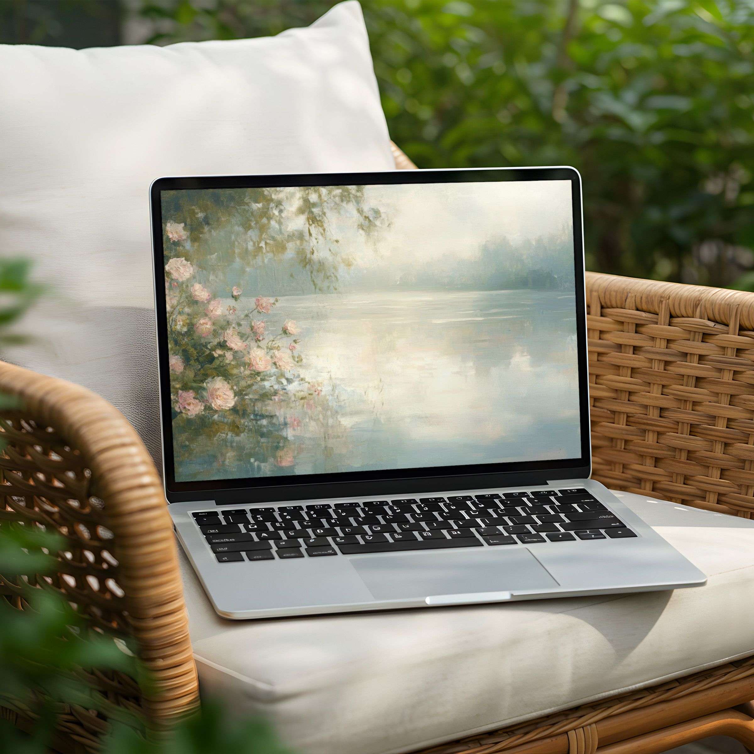 Elegant desktop background featuring serene lake view for PC or Laptop instant download inspires calm and mindfulness