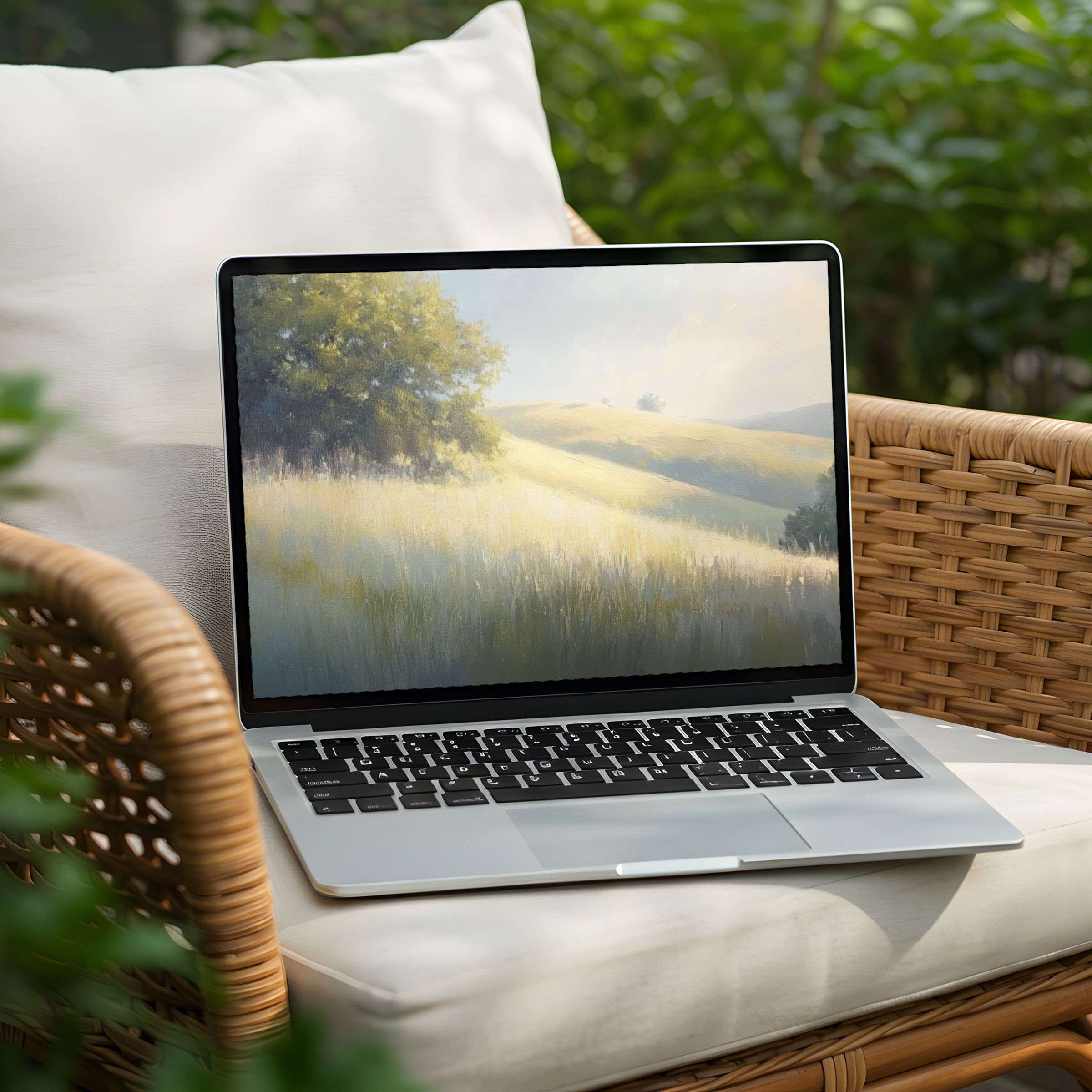 Serene landscape desktop background for PC and Laptop instant download for mindful elegance and sustainable inspiration