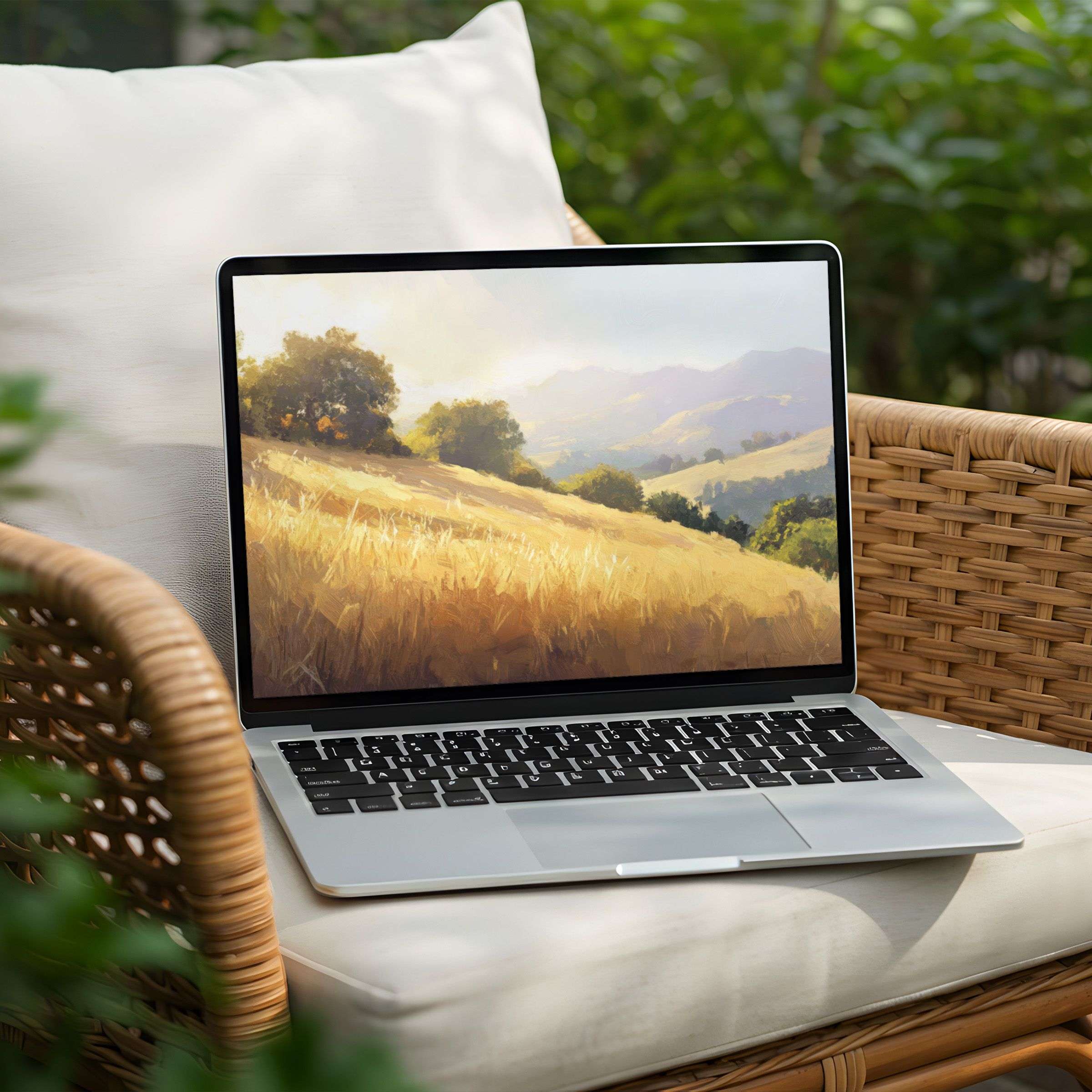 Elegant landscape desktop background for PC and Laptop instant download inspiring calm and mindfulness with natural hues
