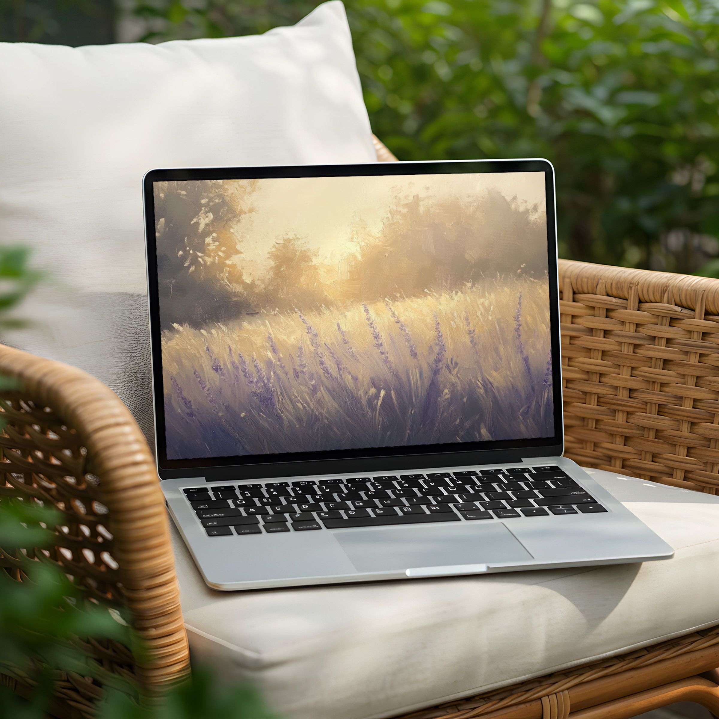 Serene lavender field desktop background for PC and Laptop instant download inspiring calm and elegance in your digital space