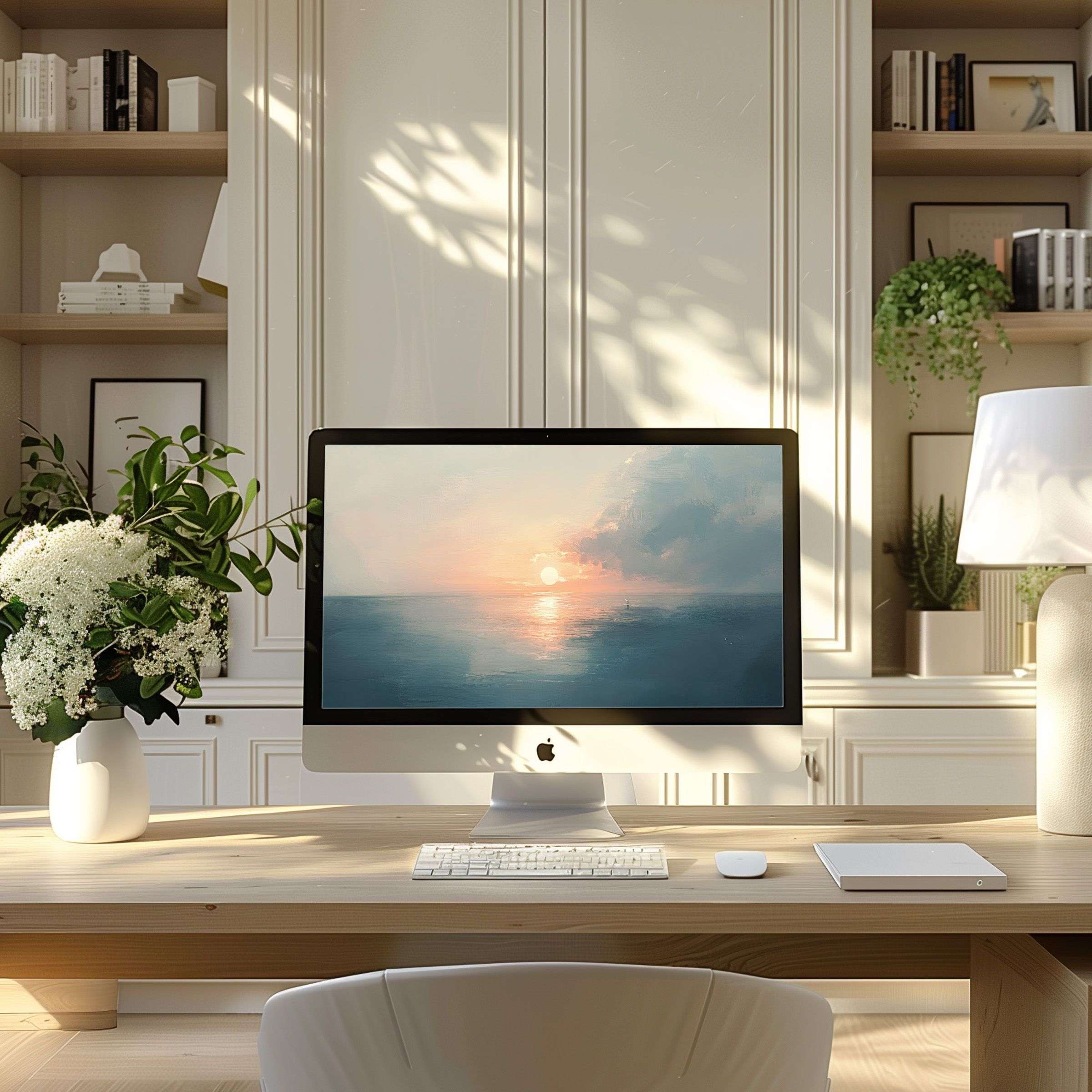 Elegant sunset digital art for wallpaper transforms any PC or Laptop into a serene workspace, inspiring calm and sophistication
