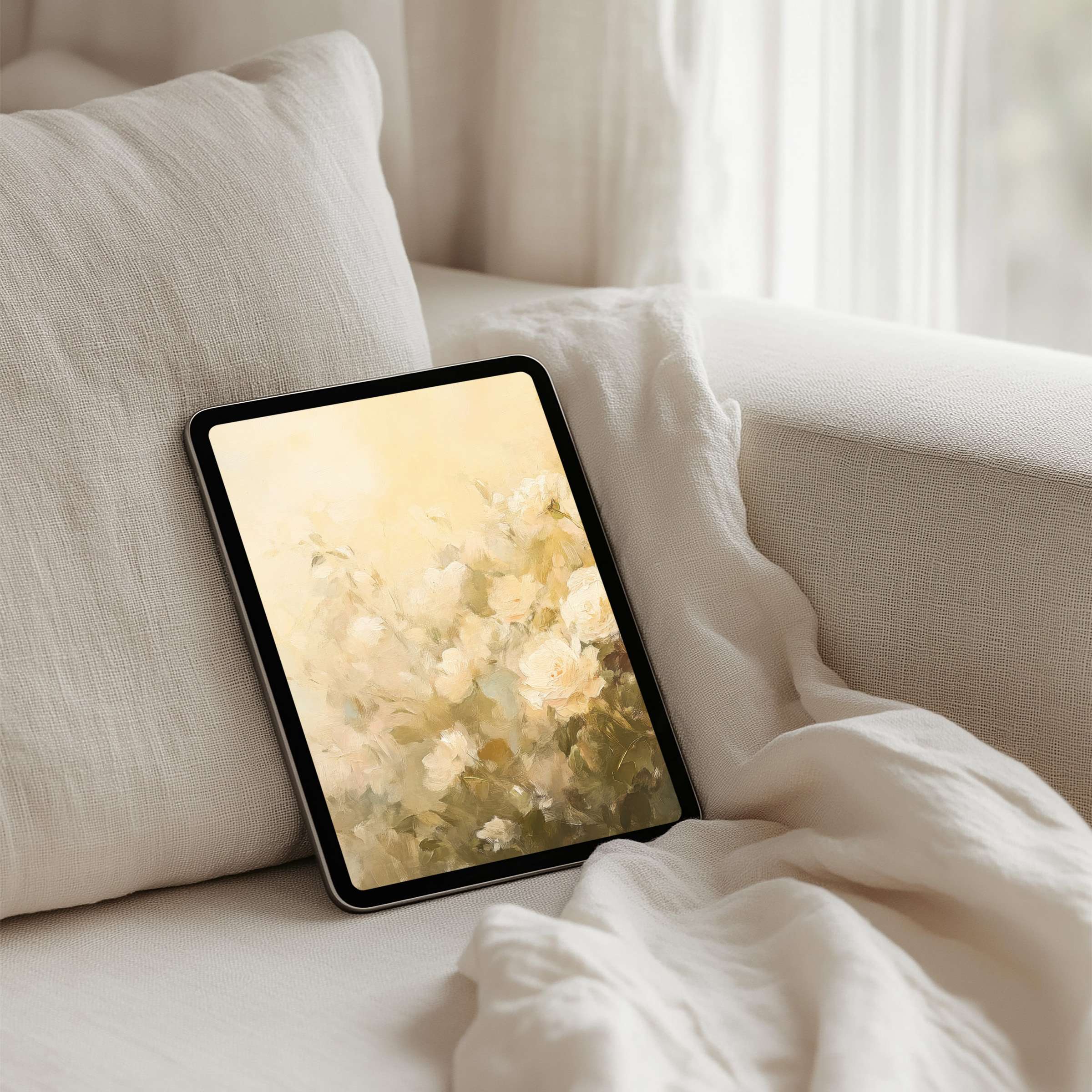 Elegant floral iPad background for instant download brings calm and inspiration to any tablet setting and aesthetic space