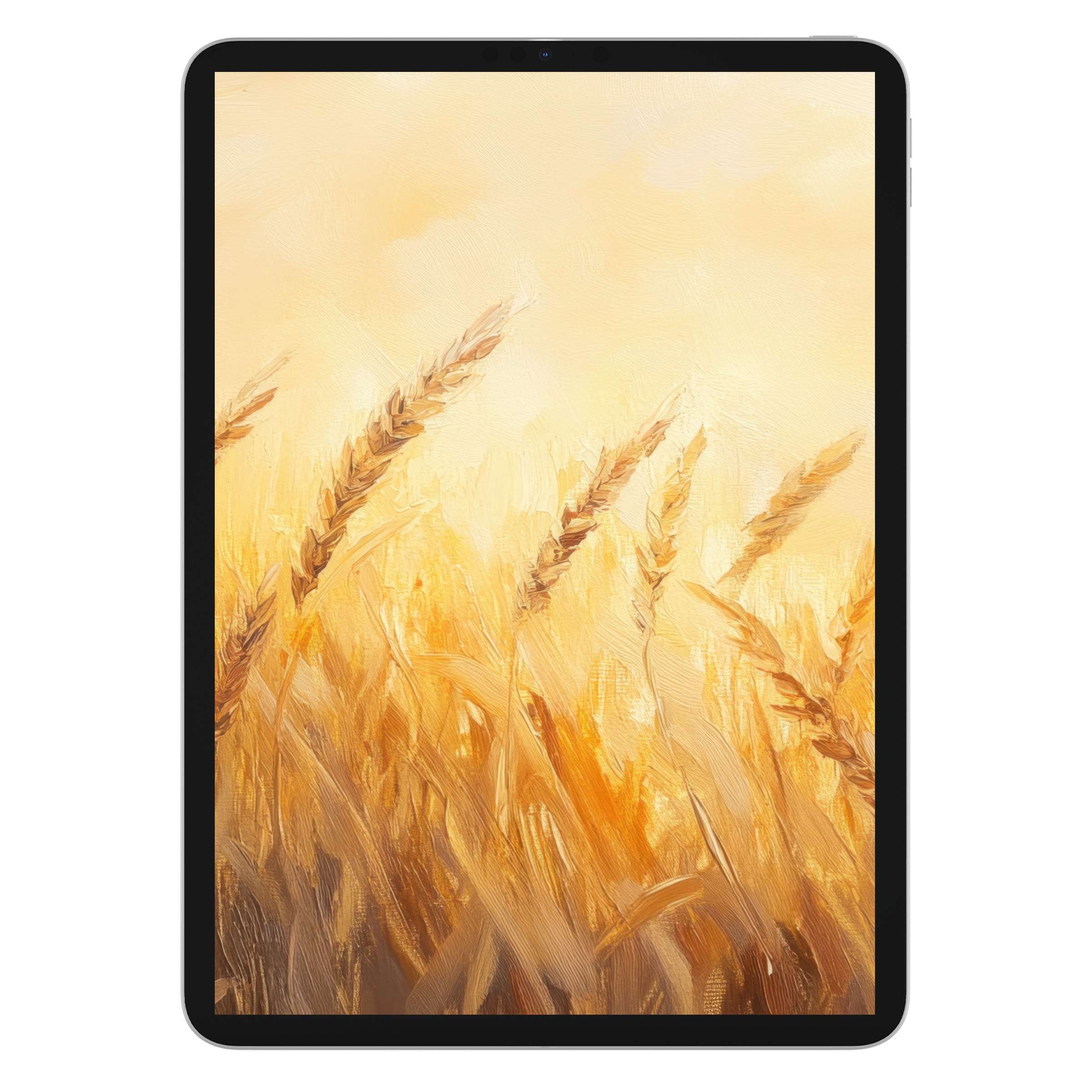 Warm golden fields inspire tranquility in this summer iPad wallpaper digital download perfect for tablet backgrounds, evoking nature's calm