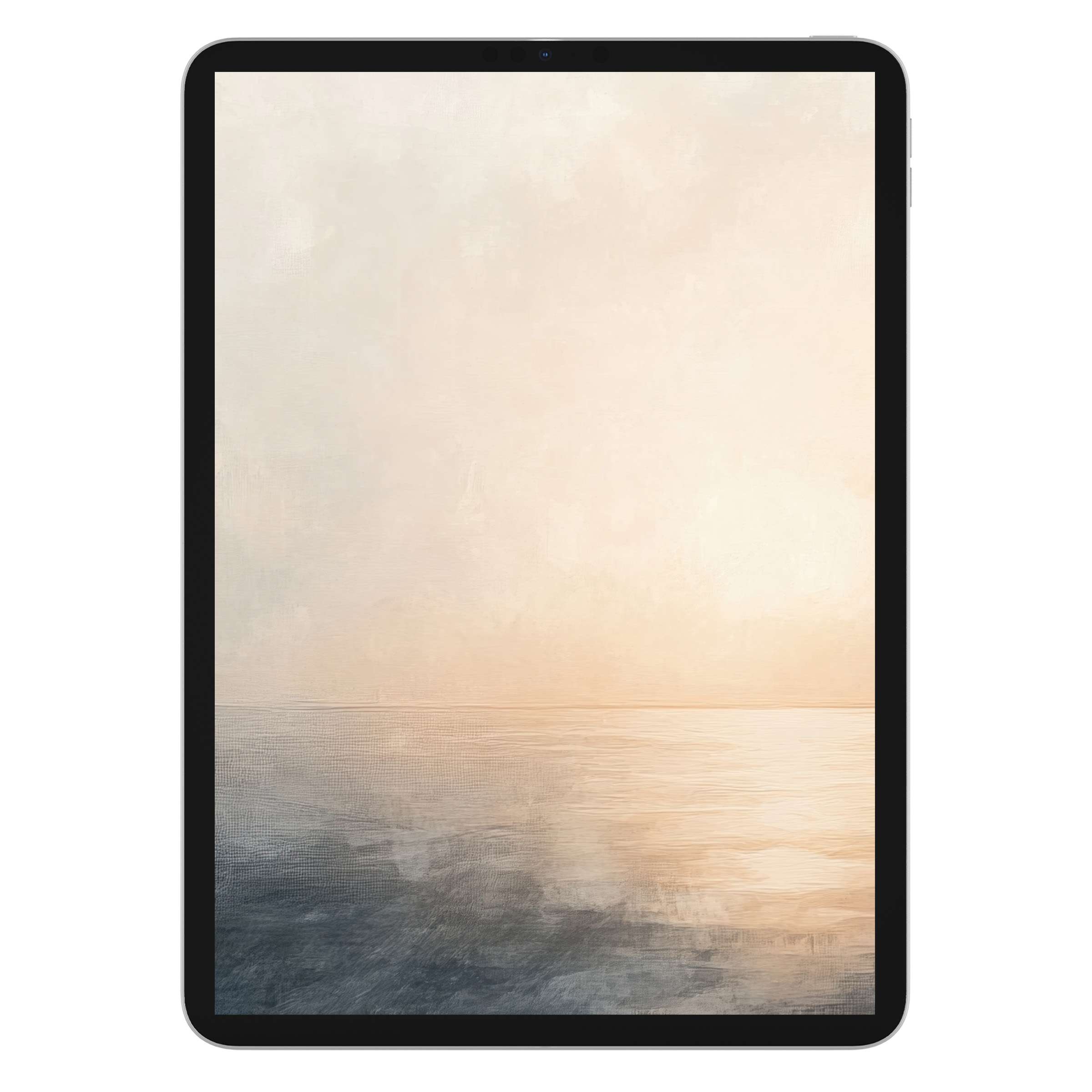 Tranquil summer iPad wallpaper features a serene, minimalist digital download with pastel hues, perfect for a soothing tablet background