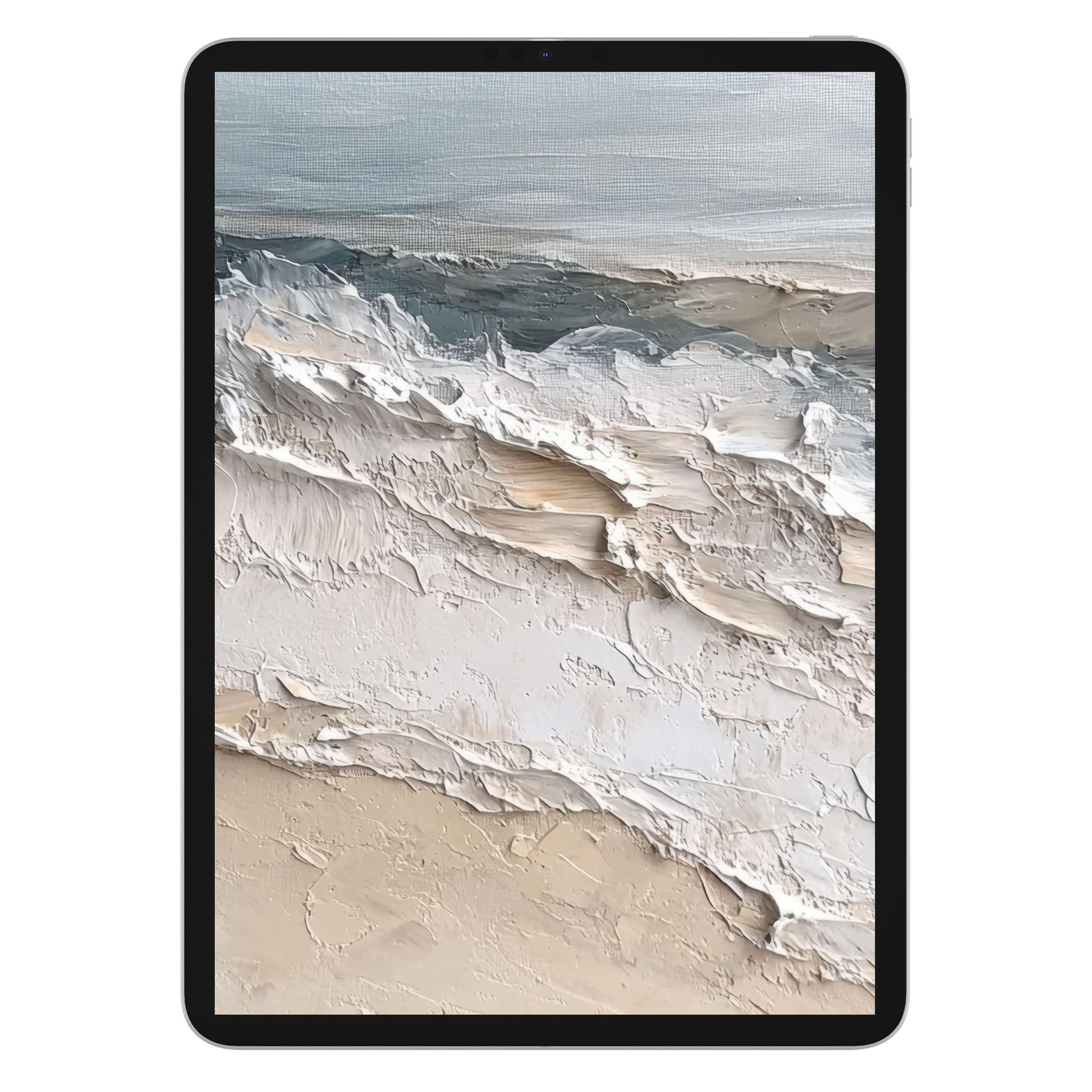 Elegant summer iPad wallpaper featuring an abstract textured seascape digital download, perfect for a calm tablet background