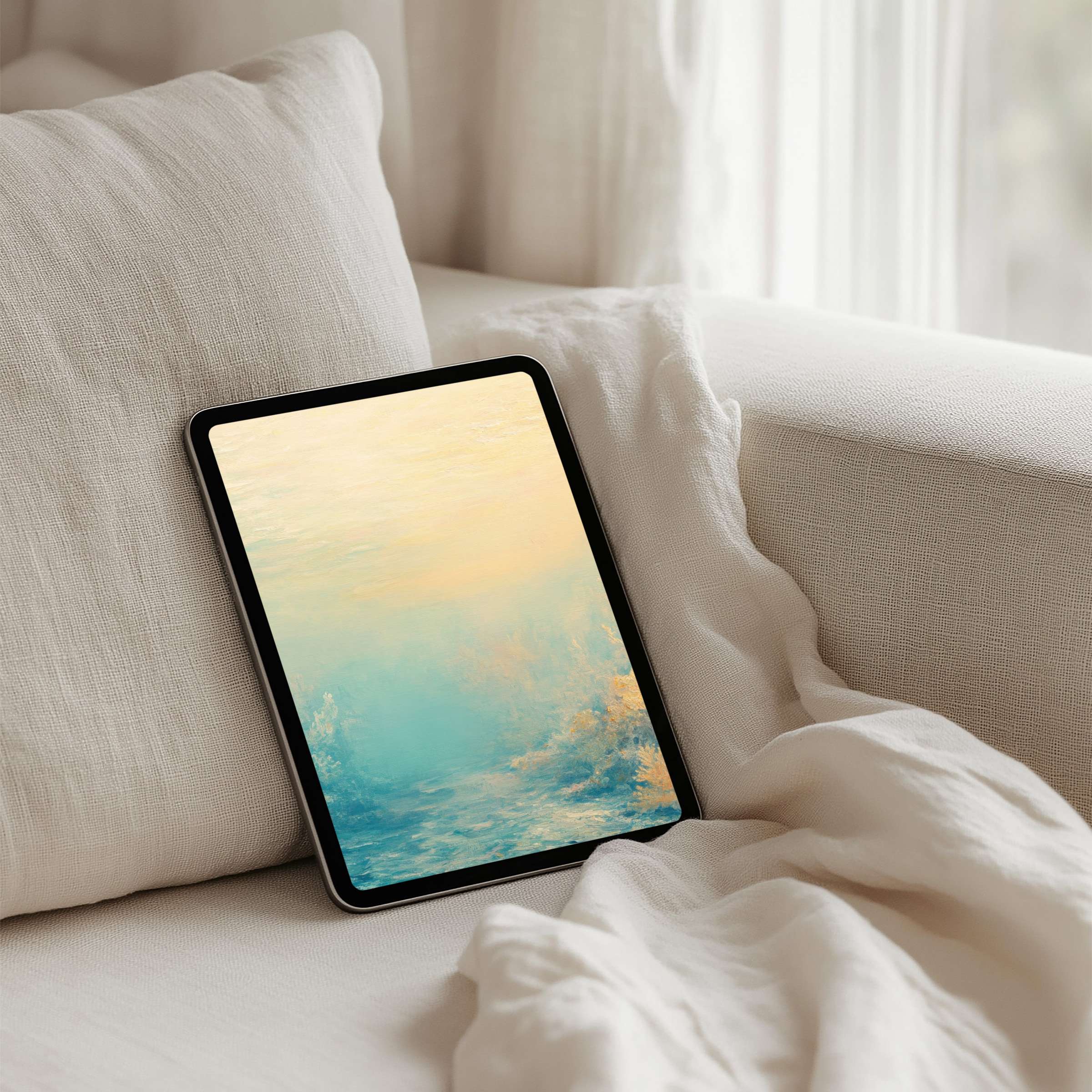 Elegant iPad background featuring soft pastels creating a serene aura perfect for tablets instant download for pure inspiration