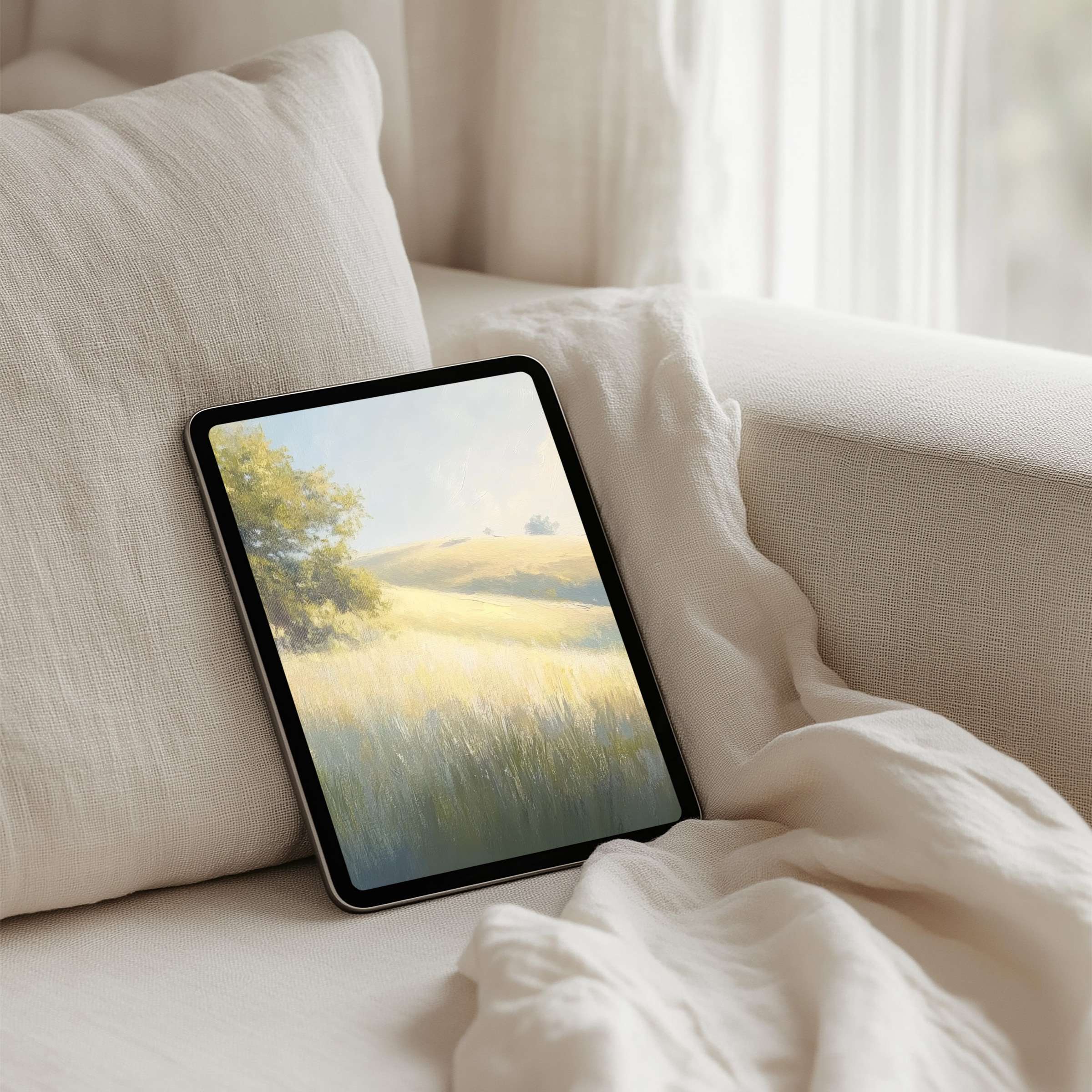 Serene landscape iPad background for instant download offers elegance and calm, perfect for any tablet including Samsung and Android