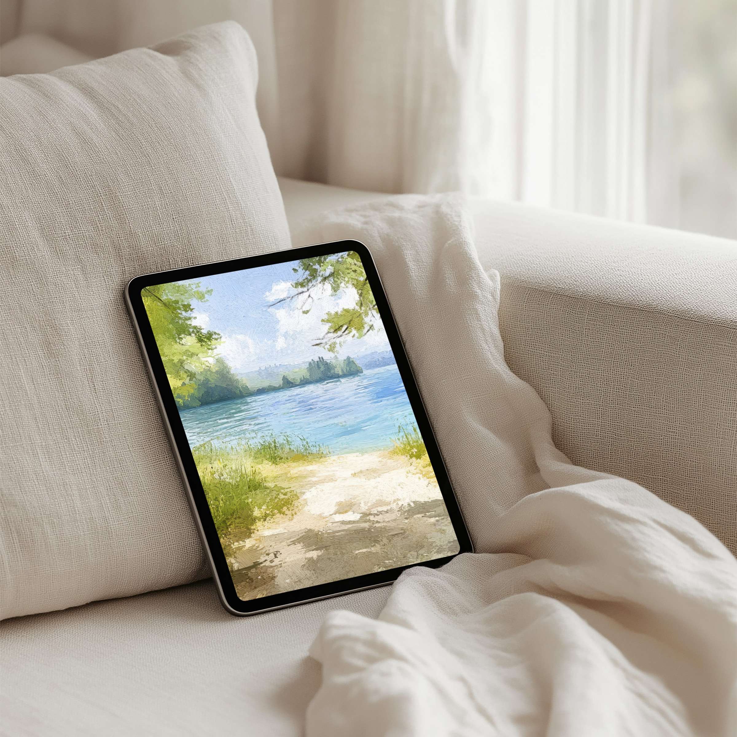 Tranquil nature landscape iPad background for instant download brings calm elegance to any tablet, enhancing mindfulness and inspiration