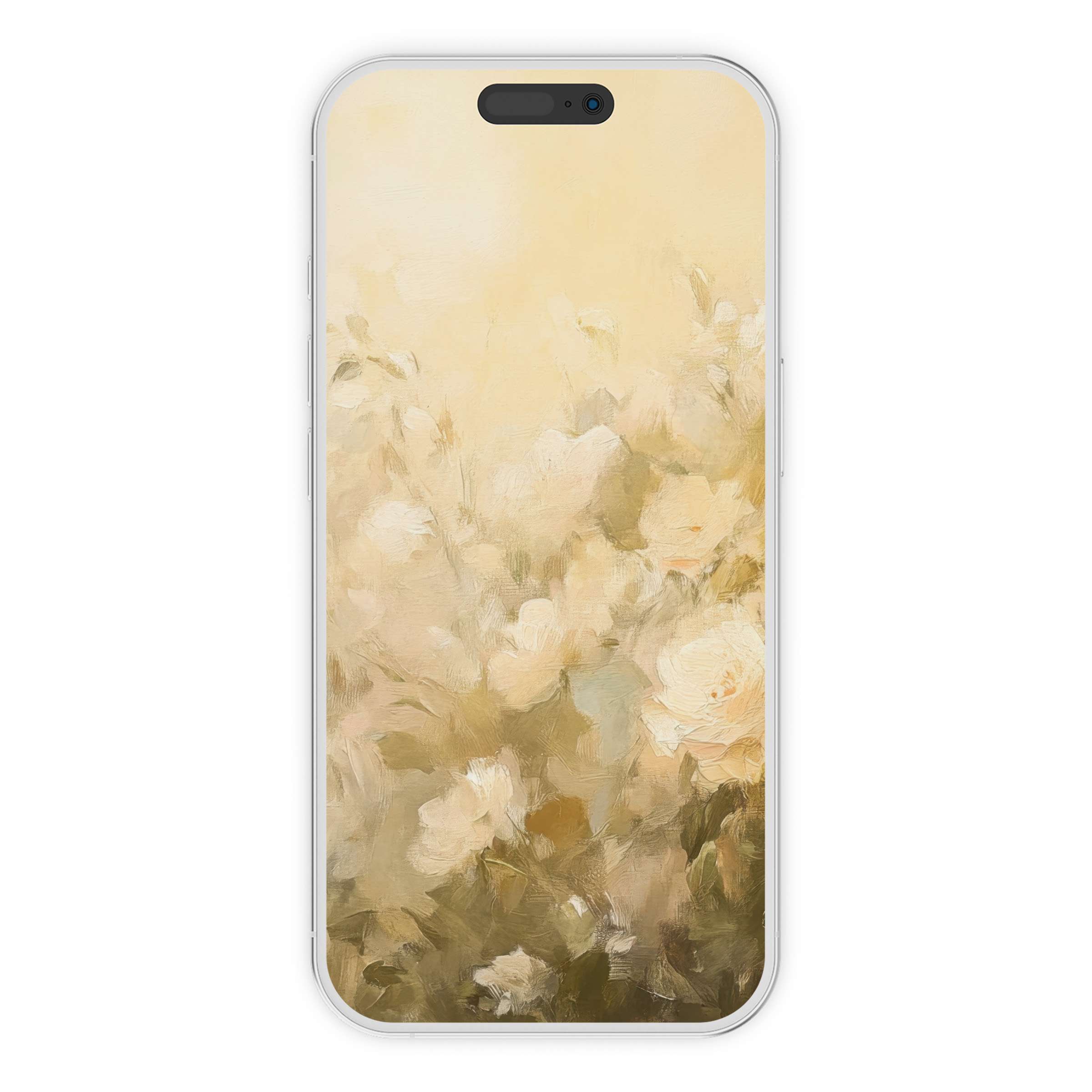 Elegant summer iPhone wallpaper with soft floral brushstrokes creates a serene phone background digital download suitable for all devices