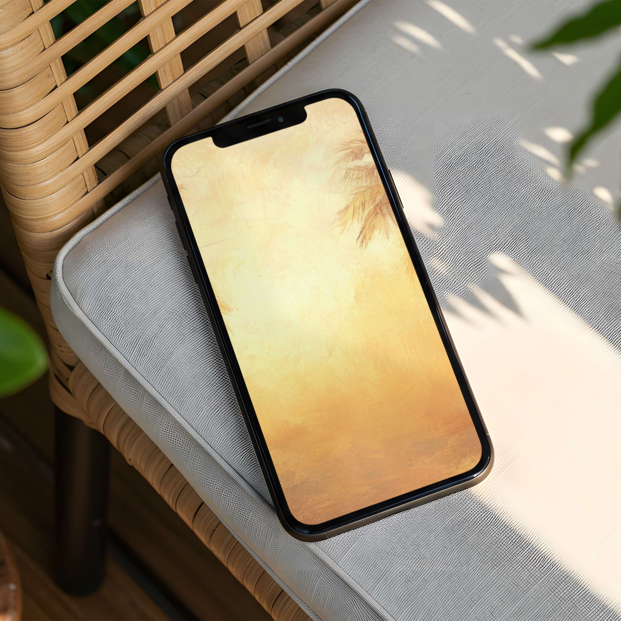 Sunlit iPhone background with serene golden tones for instant download, bringing calm and elegance to any phone screen