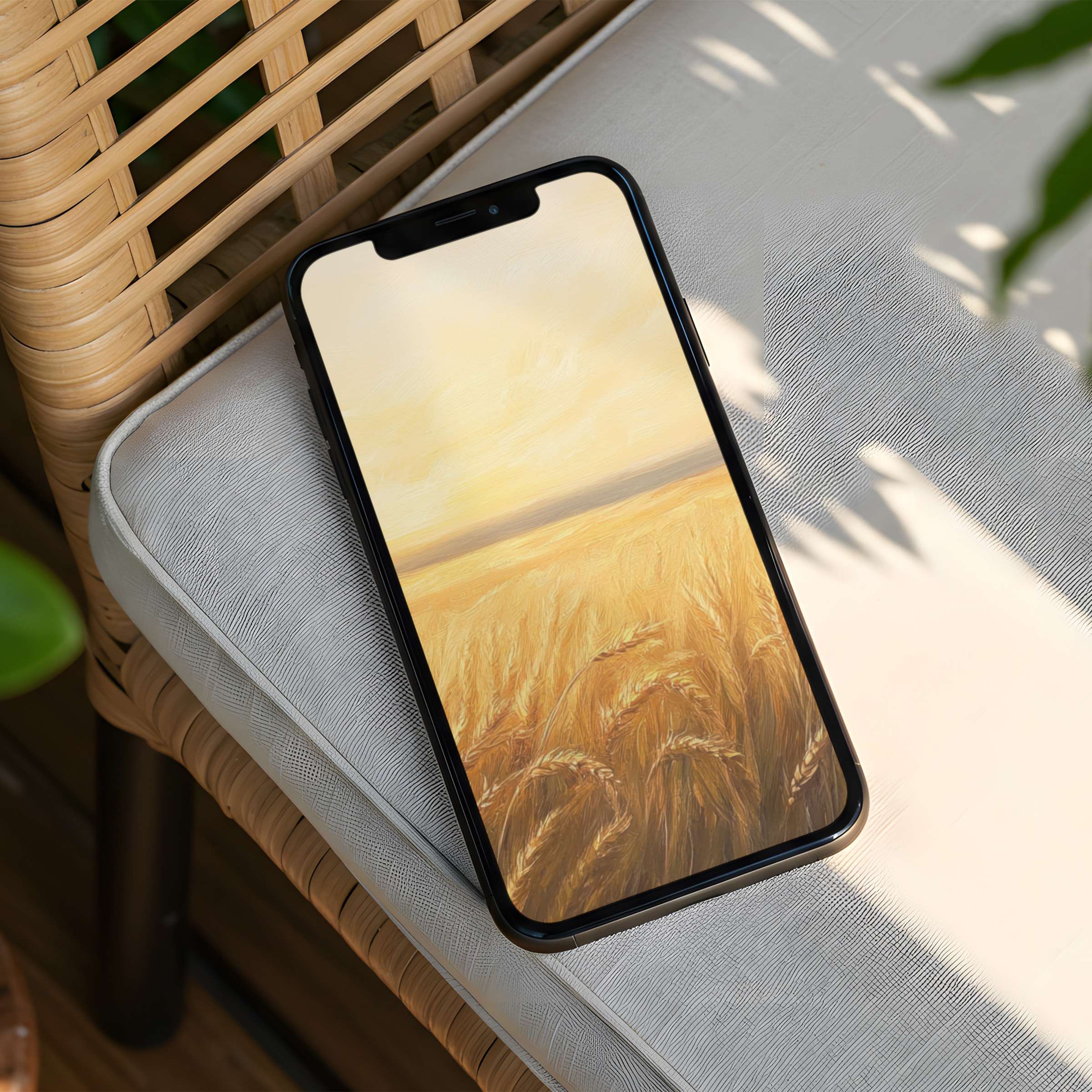 Wheat field iPhone background offers instant download for your phone inspiring calm elegance with serene golden tones