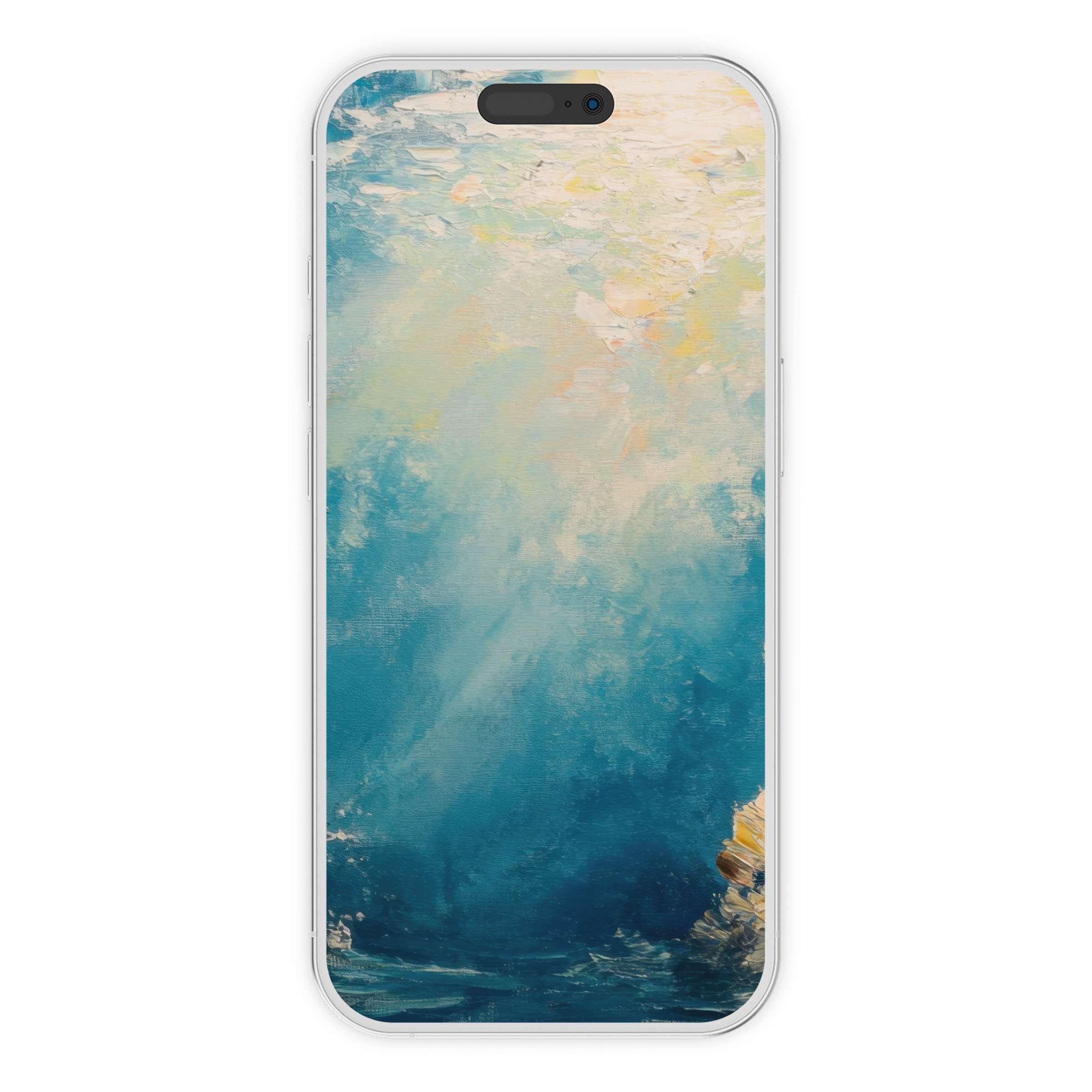 Ethereal summer iPhone wallpaper with abstract ocean hues offers a serene background for any phone digital download today