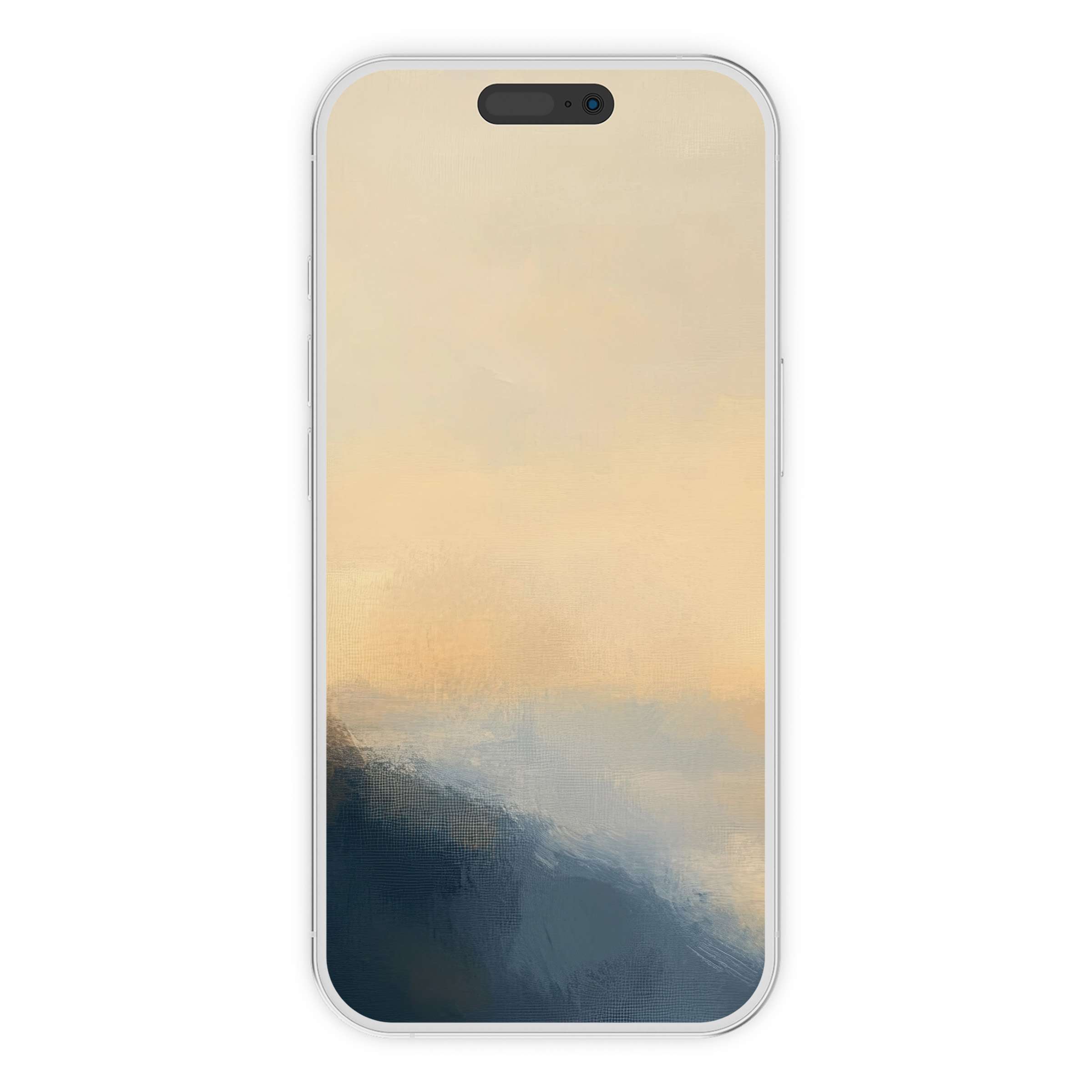Elegant summer iPhone wallpaper featuring a subtle abstract blend of soft peach and navy tones, ideal phone background digital download