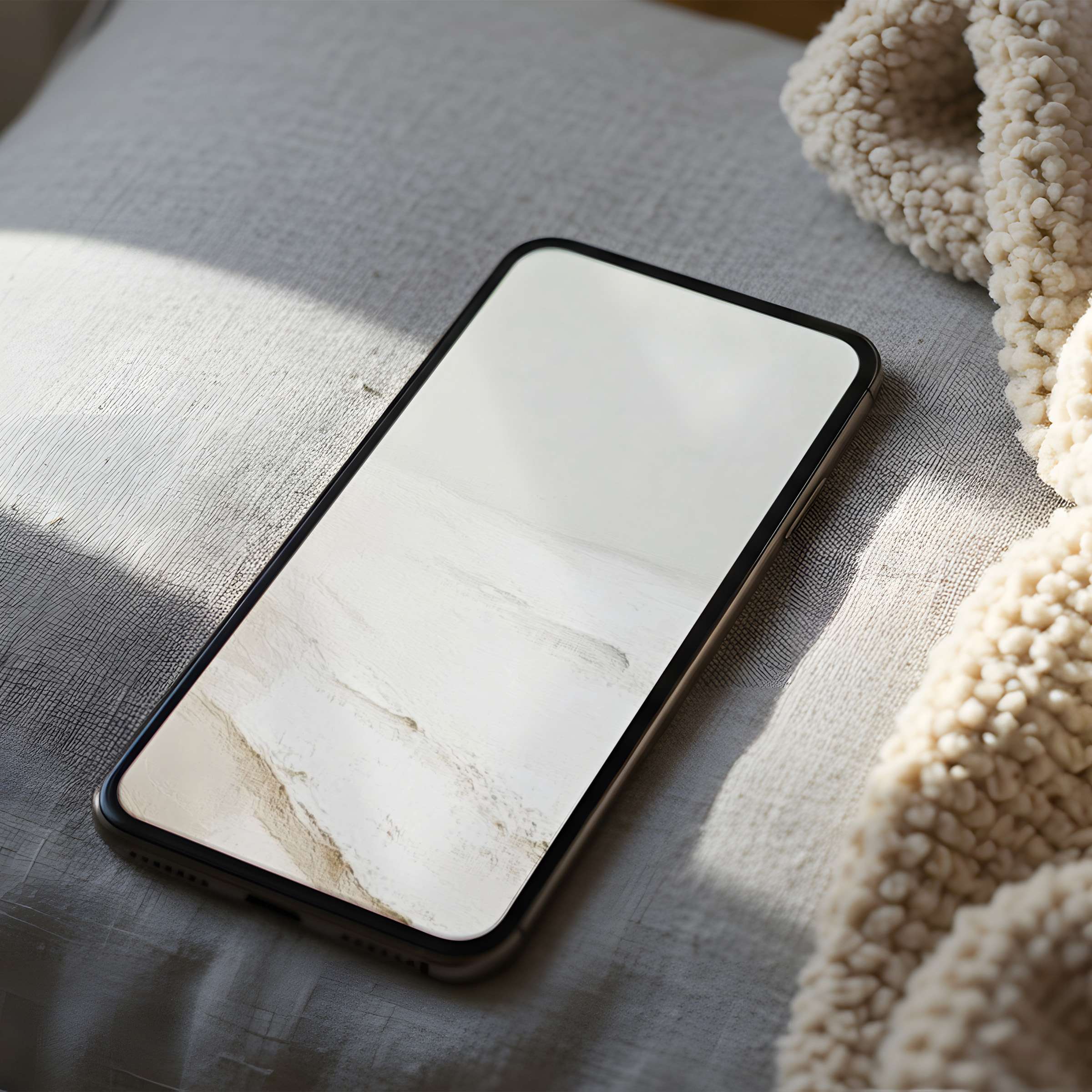 Elegant minimalist phone wallpaper in soft beige tones reflects calm, ideal for high-resolution iPhone and android digital downloads