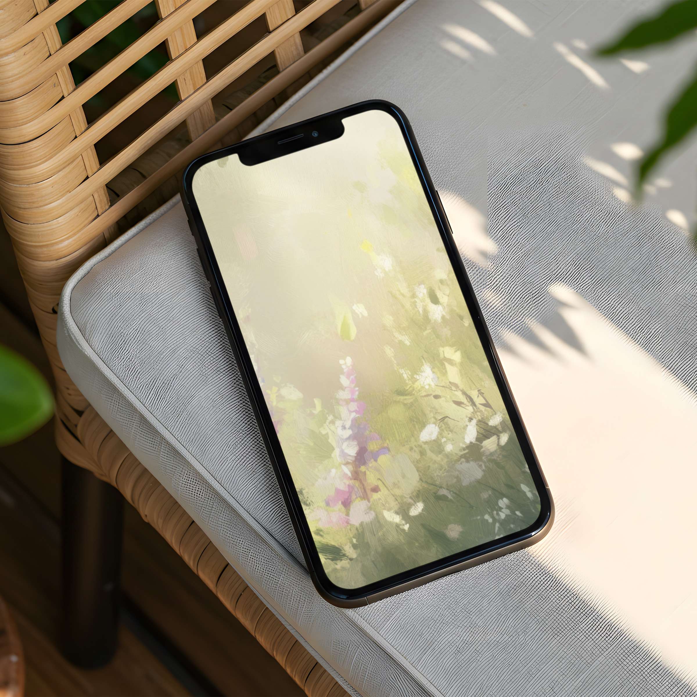 Elegant floral iPhone background for a serene phone aesthetic instant download art for mindful and sustainable living