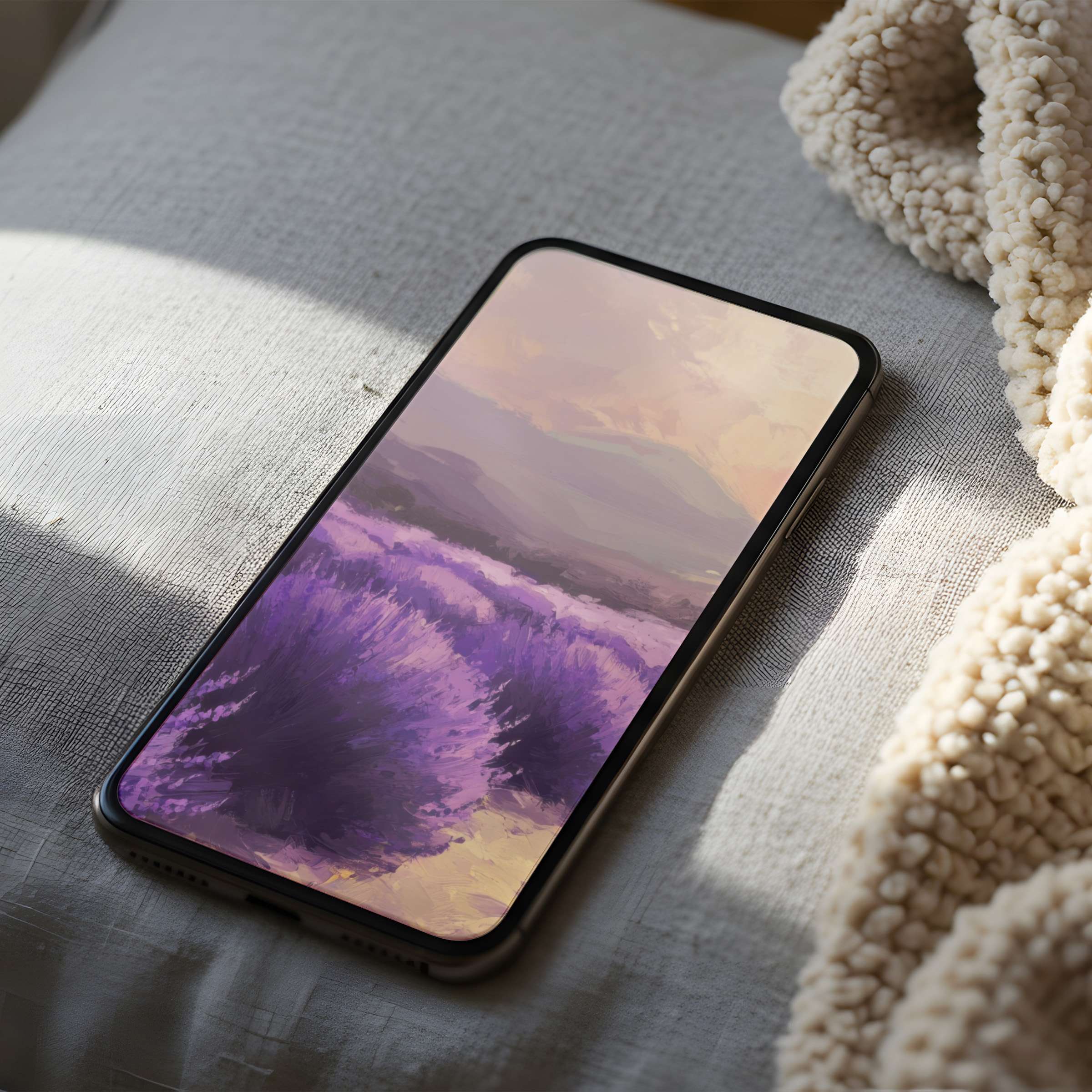 Lavender field phone wallpaper in soft pastels elevates your space with elegance and serenity high resolution for iPhone and Android