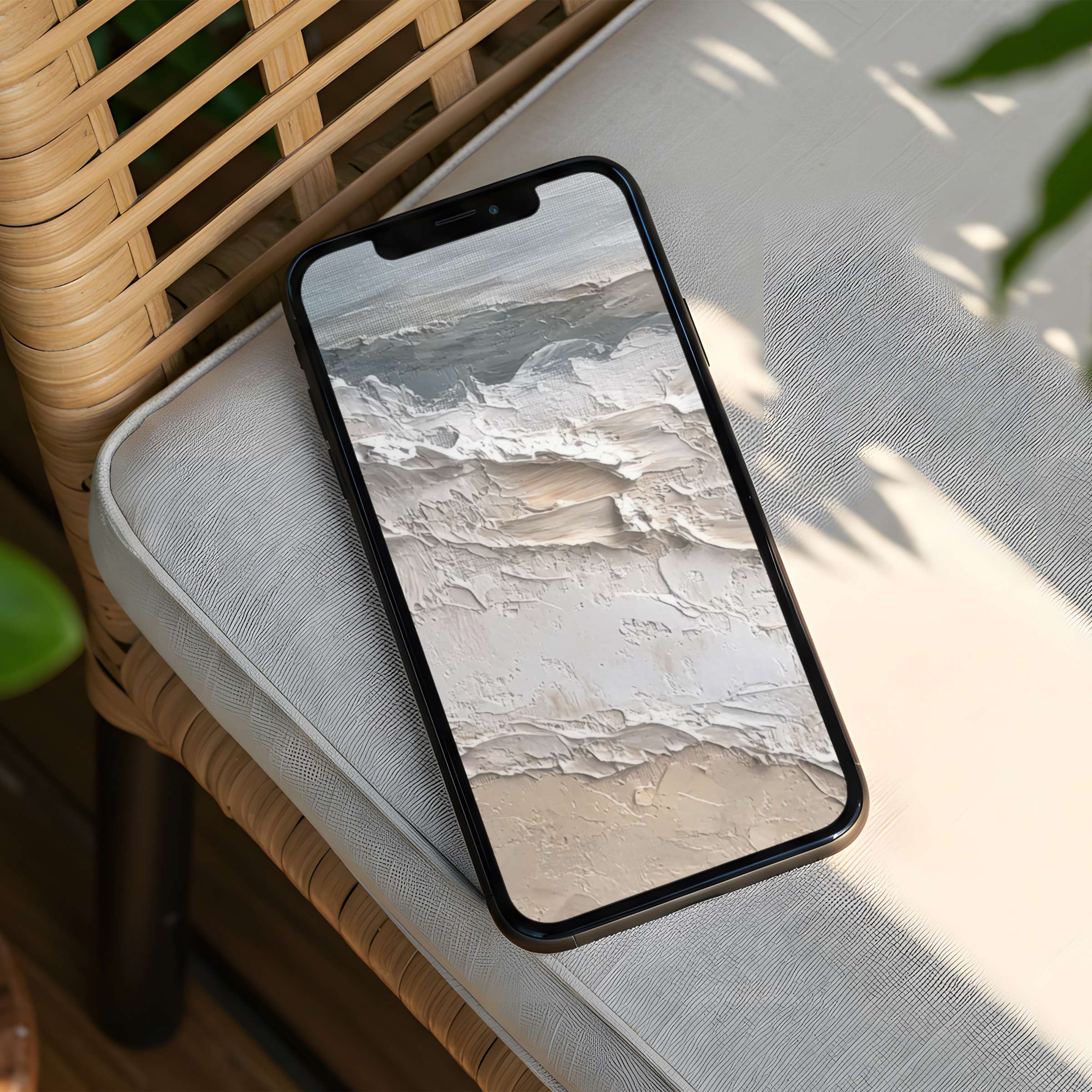 Elegant abstract textures in soothing neutrals create a calming iPhone background for instant download on any phone