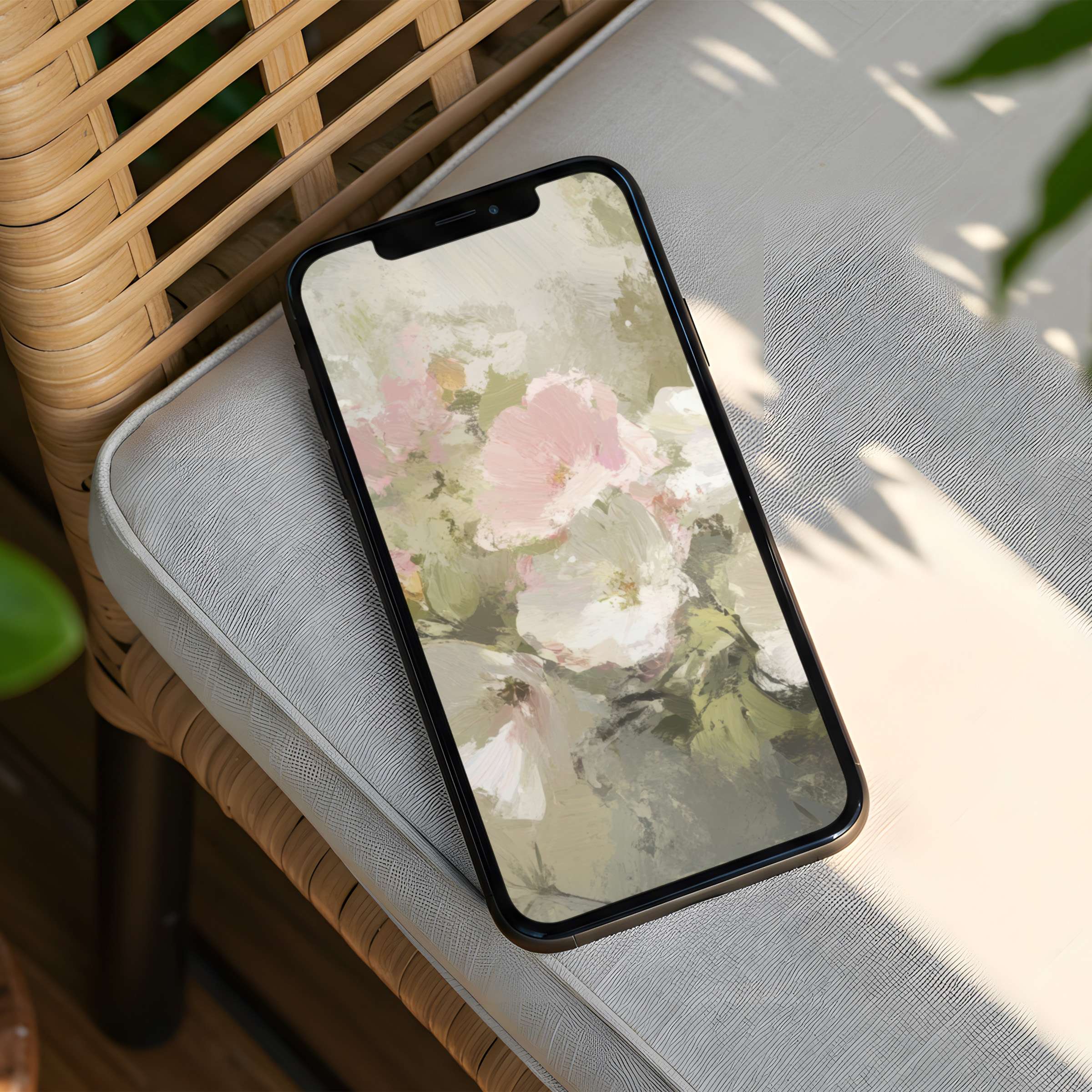 Elegant floral iPhone background offers calm inspiration and mindfulness with an instant download for your phone's screen