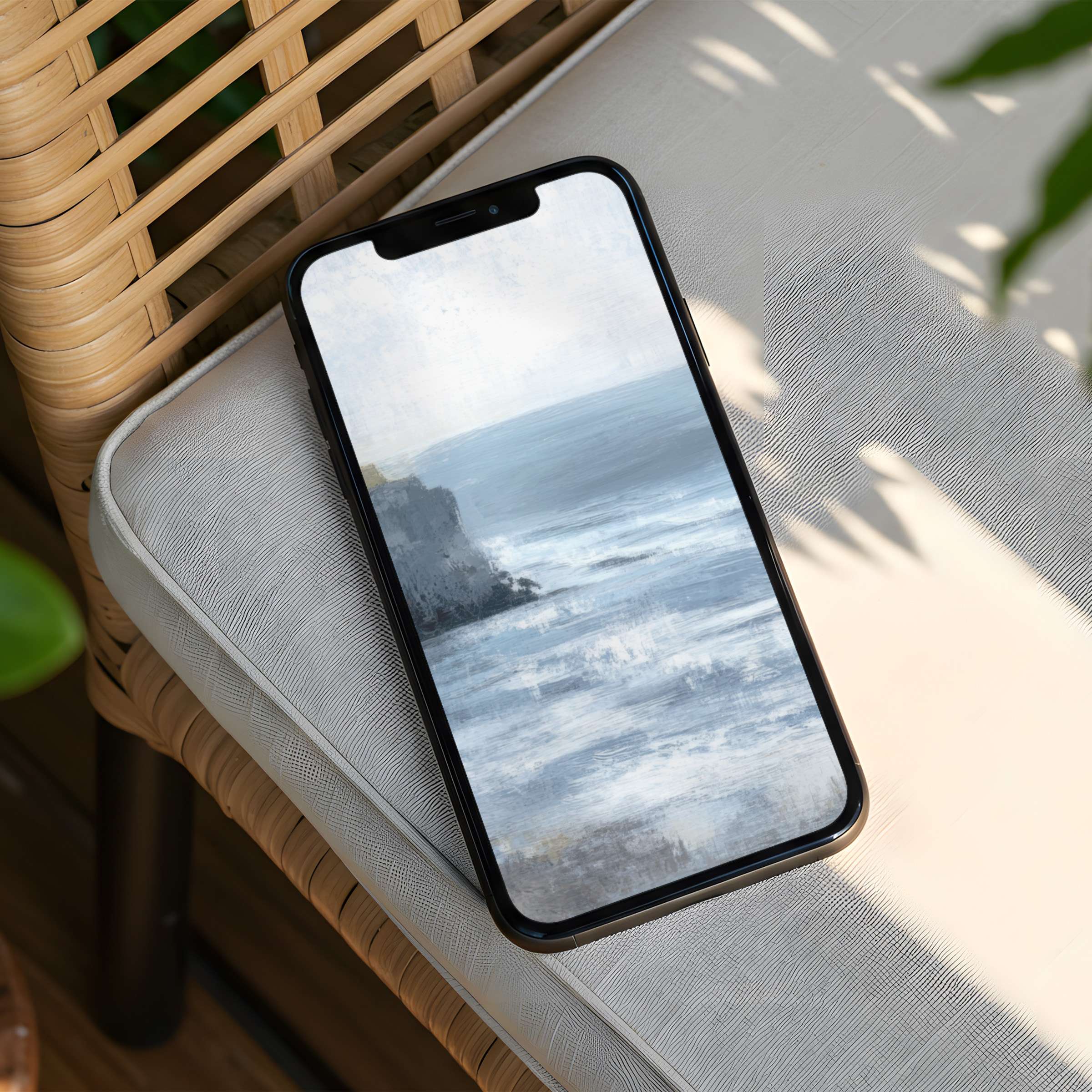 Serene seascape iPhone background for instant download brings calm elegance to any phone, perfect for mindful inspiration