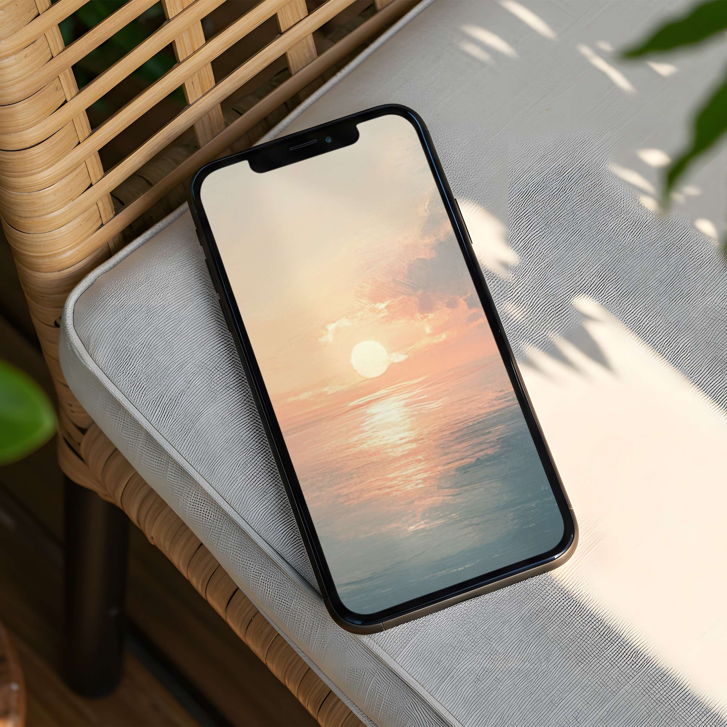Serene sunset ocean scene iPhone background offers instant download for phone users seeking calm and elegant inspiration