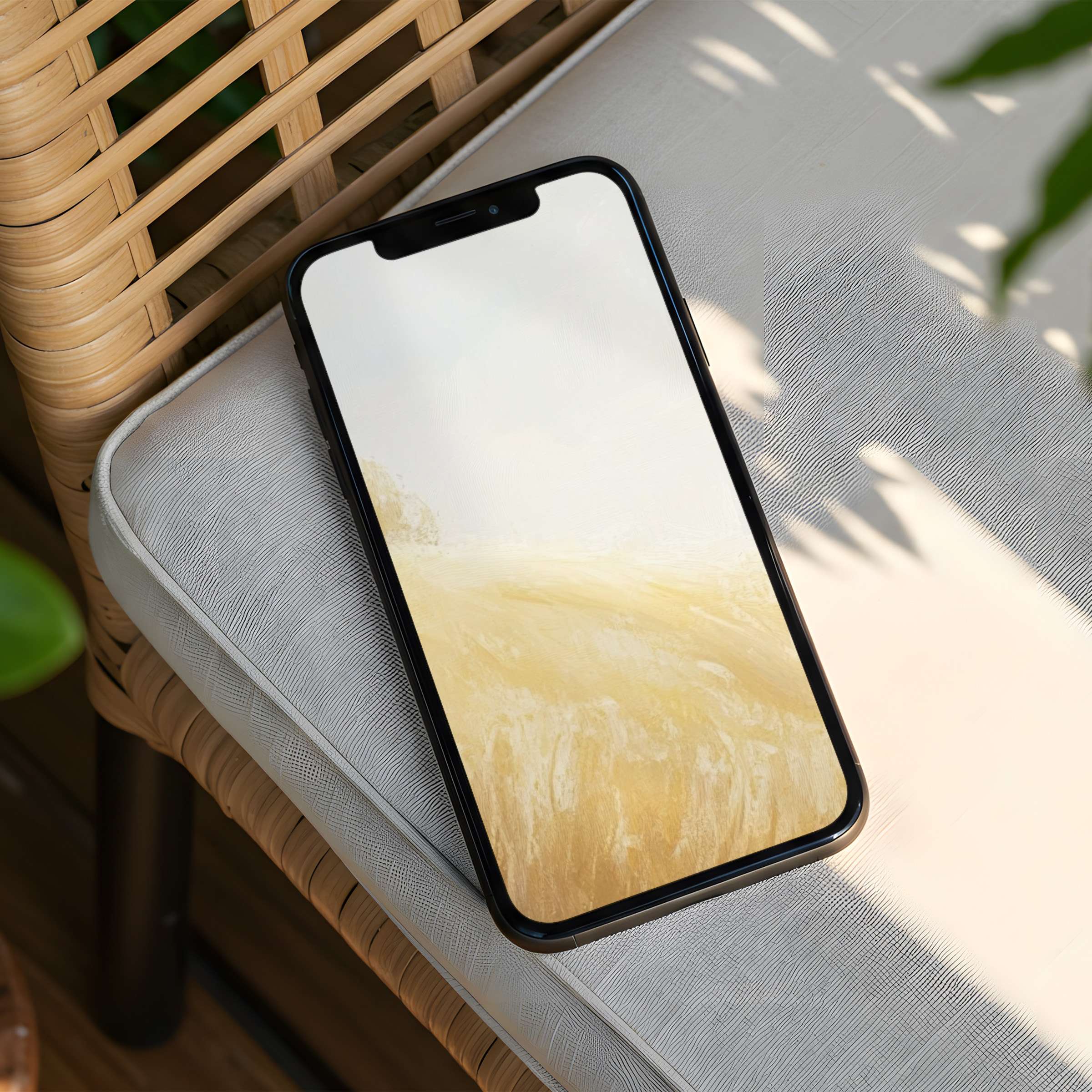 Elegant iPhone background with calming golden hues offers instant download for your phone creating inspiration and mindfulness